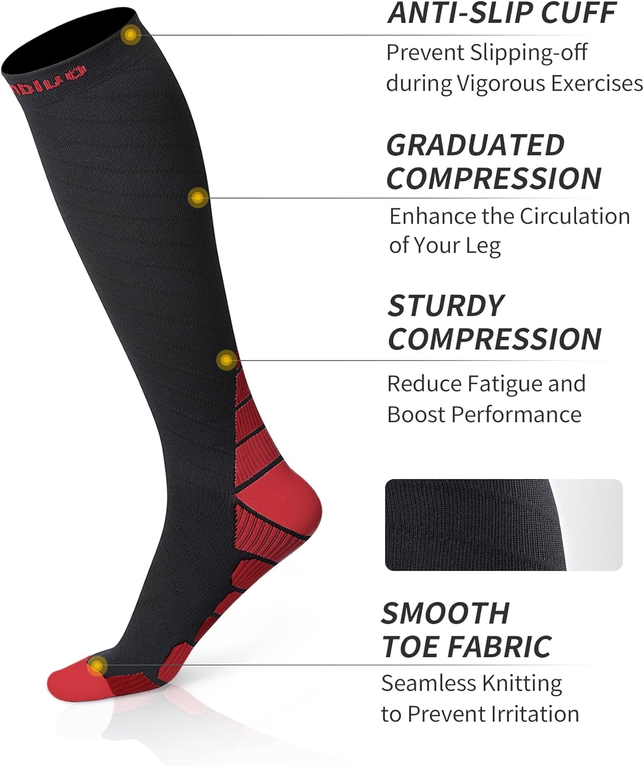 Thumbnail 4 de CAMBIVO Kompressionsstrümpfe für Damen und Herren (2 Paar) – Stützsocken für Sport, Flug, Reise & Radsport