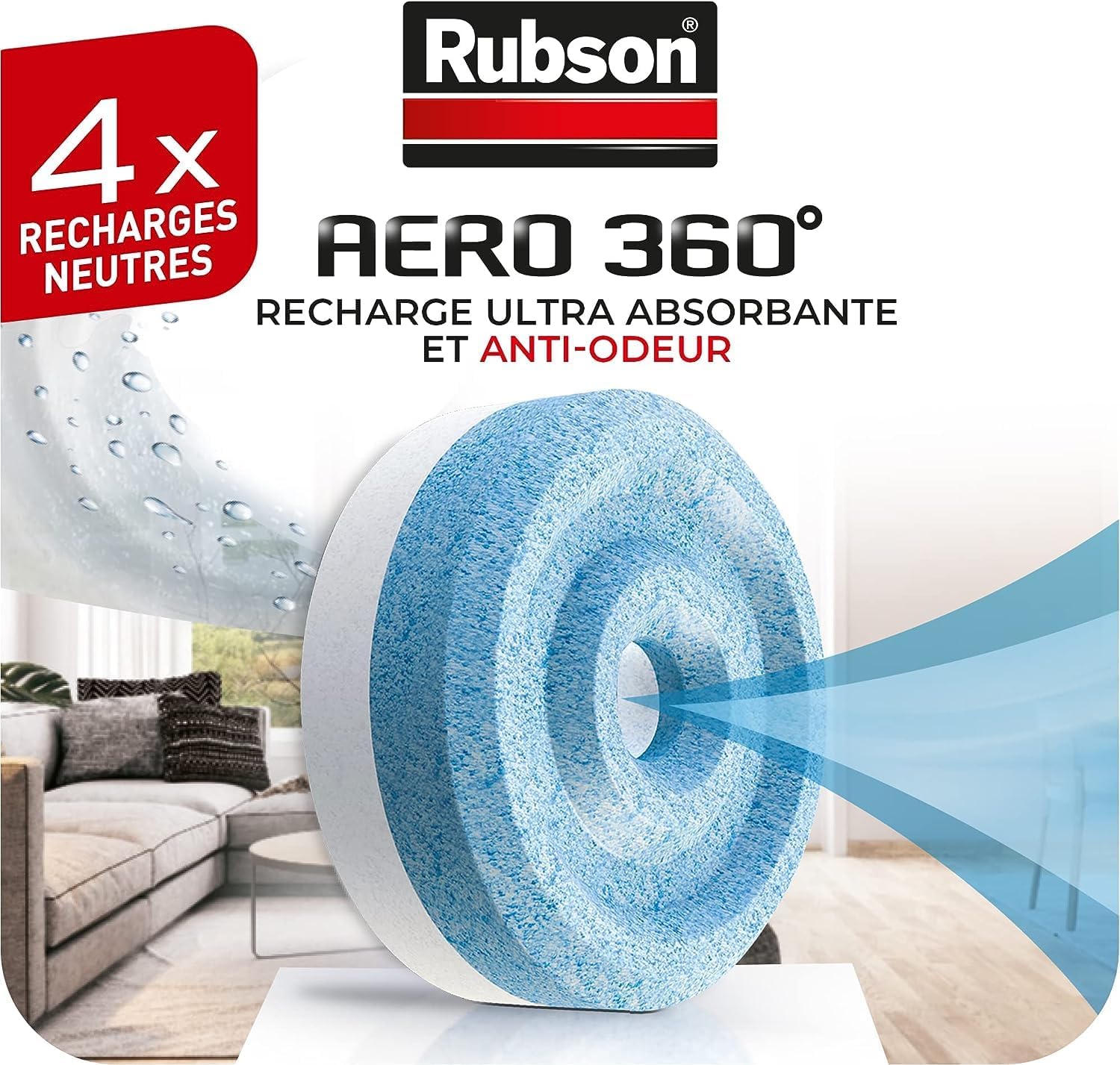Thumbnail 1 de Rubson AERO 360 Recharges en tabs neutres et Absorbeur d'humidité pour pièce de 20 m²