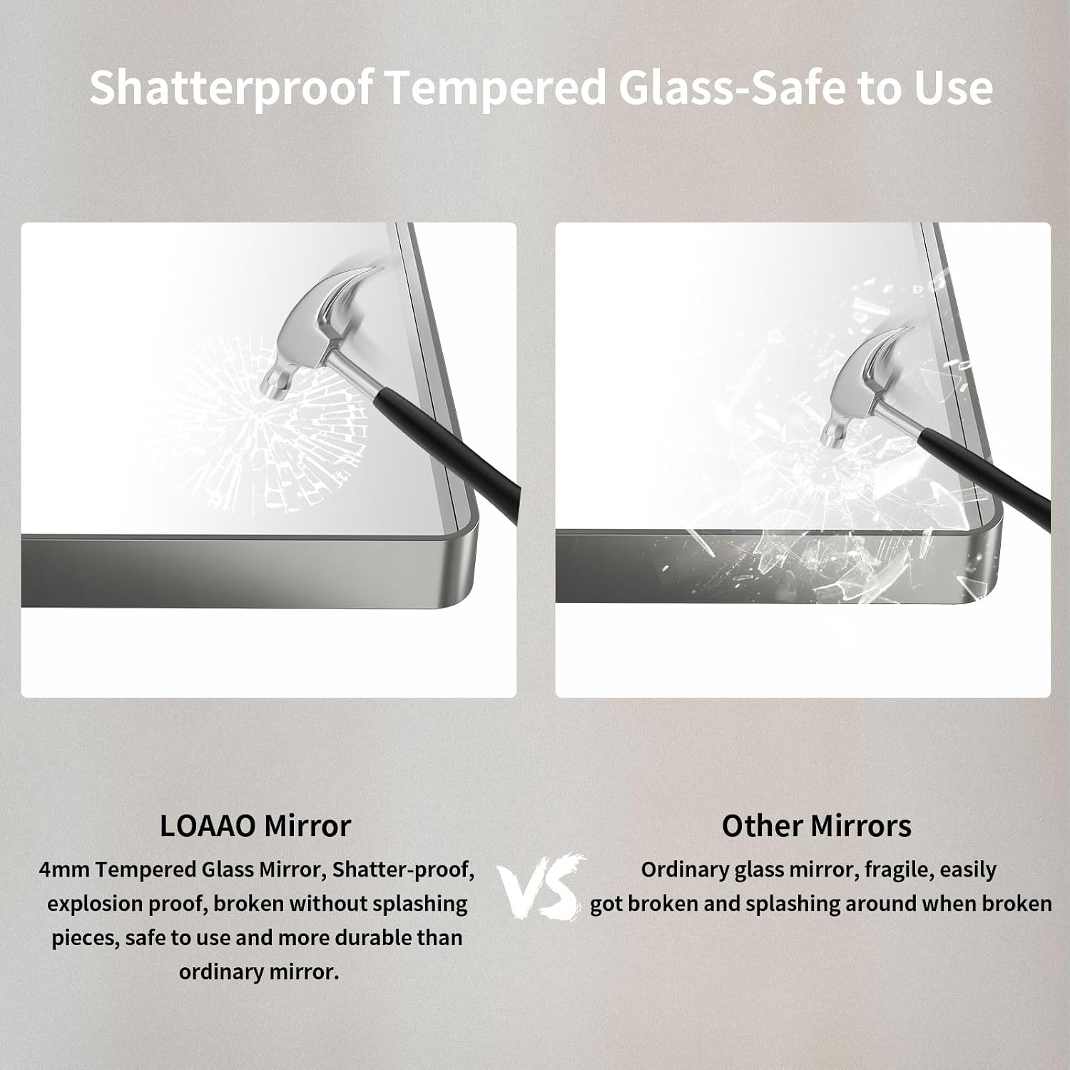 Thumbnail 6 de LOAAO 36x36 Brushed Nickel Bathroom Mirror