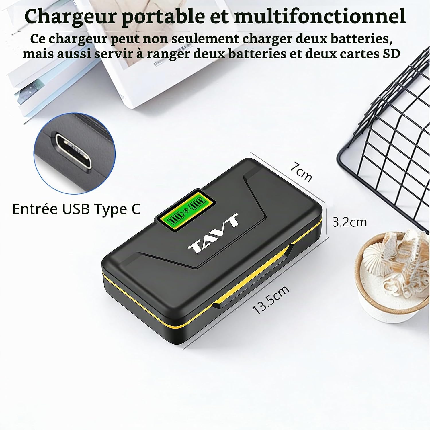 Detalle 2 de TAVT NP-FZ100-batterijset met dubbele lcd-lader, 2 × 2600 mAh