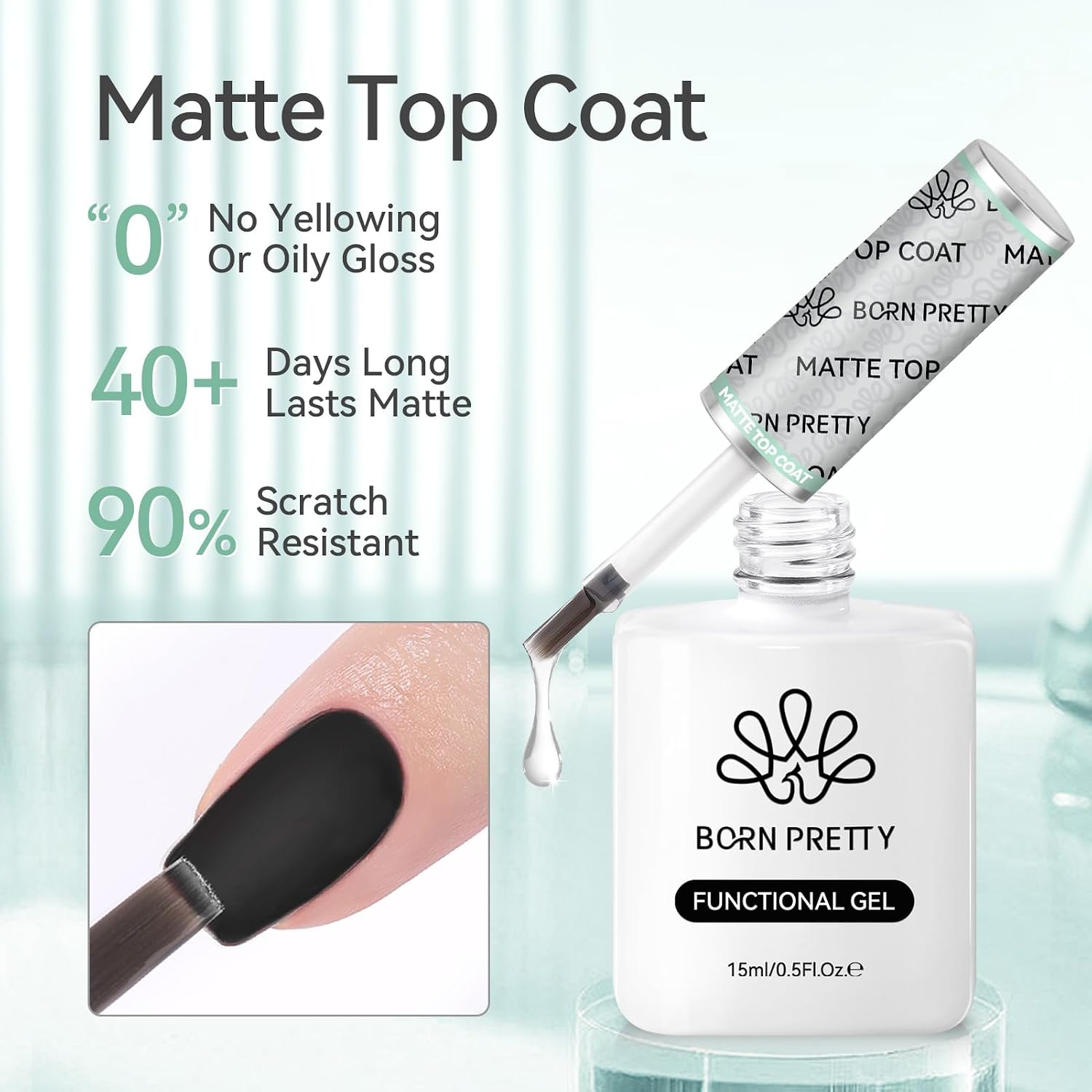 Detalle 2 de Born Pretty No Wipe Super Top Coat Gel UV 2X15ML