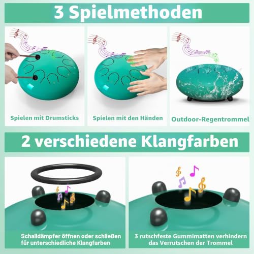 Thumbnail 3 de Regentrommel für draußen, 8 Töne (C-Key) aus Stahlzunge – MENGBEI