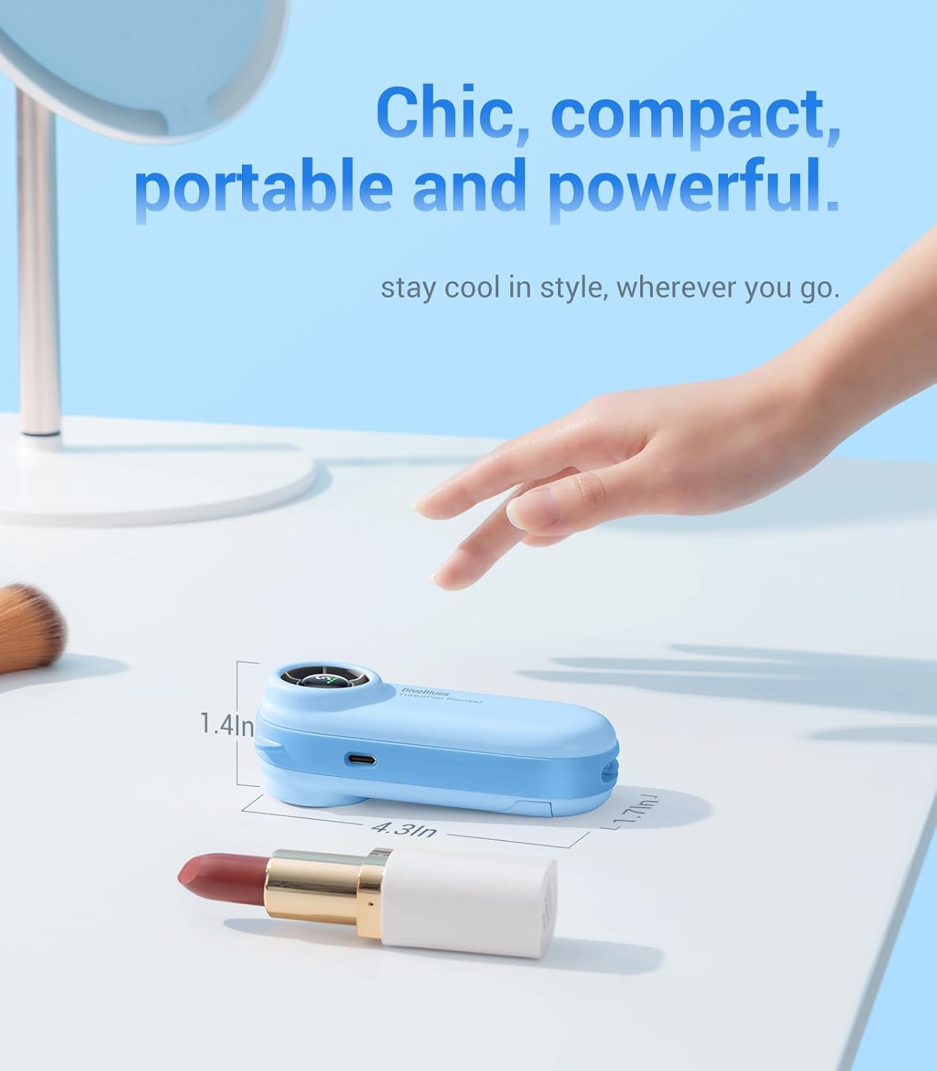 Thumbnail 5 de Diveblues Portable Handheld Turbo Fan: 4000mAh, 5 Speeds, Up to 16 Hours