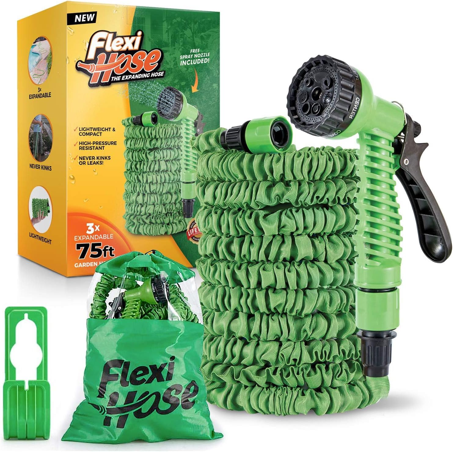 Thumbnail 6 de Flexi Hose Expandable Garden Hose (150FT / 45 Metres) with 3/4-inch fittings and spray nozzle