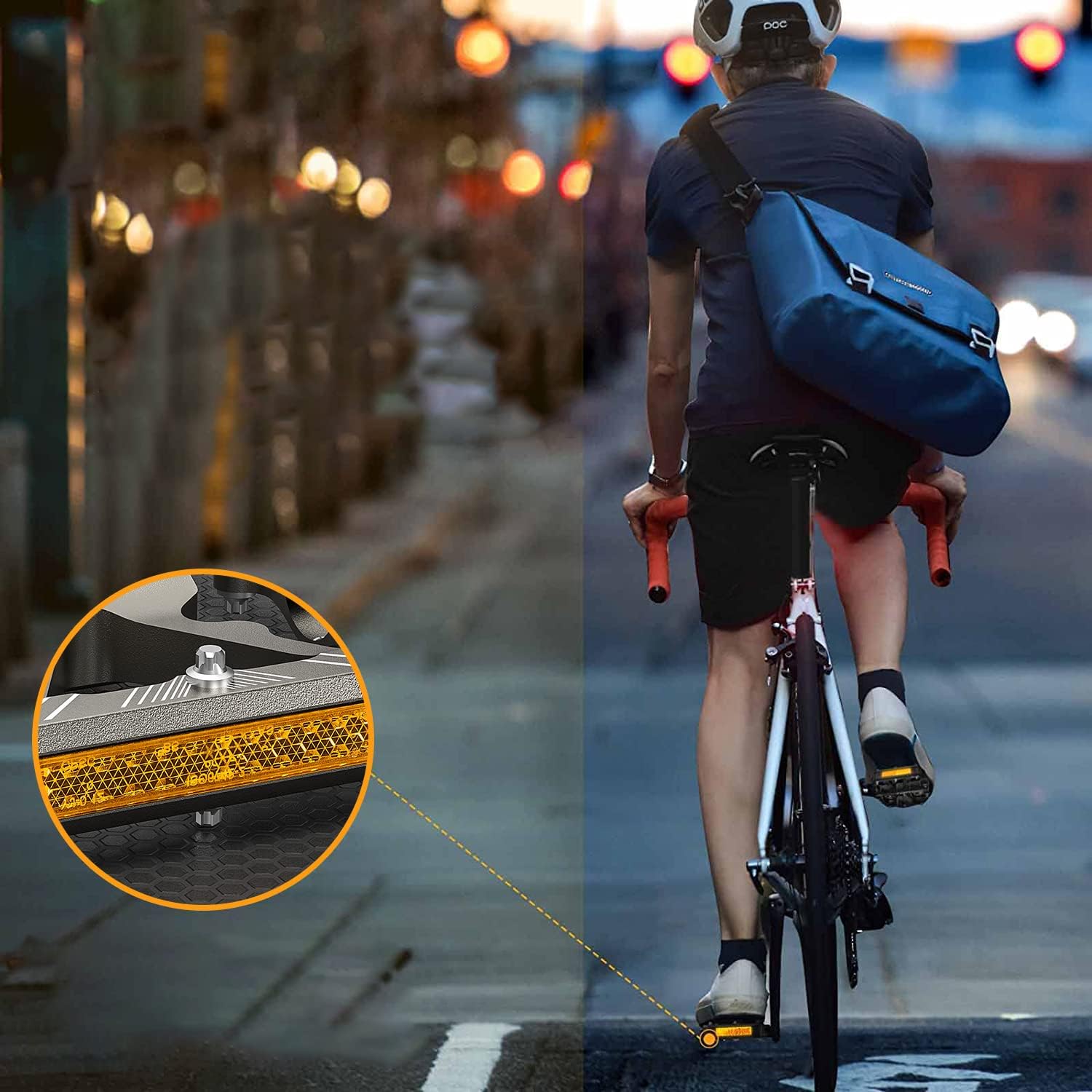 Thumbnail 6 de GEWAGE Fahrradpedale mit Reflektoren – CNC-Aluminium Plattformpedale, 9/16 Zoll