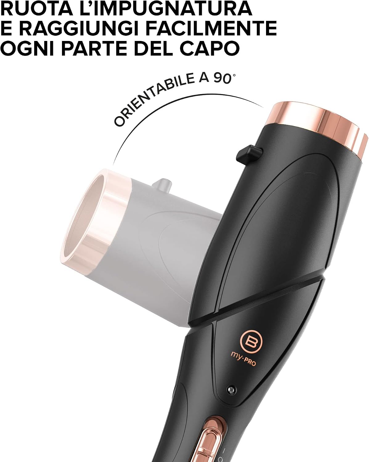 Detalle de Bellissima Imetec My Pro Twist & Style GT22 100: manico per styler arricciacapelli con temperatura automatica e orientabile