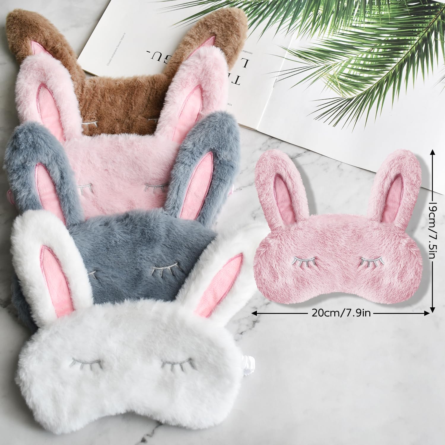 Detalle de VerteLife Sleep Mask Cute Bunny Eye Mask – 3D Cartoon Bunny Ears, Pink