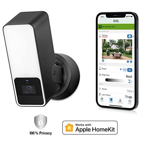 Detalle de EVE Outdoor Cam Lote de 2: cámara exterior para HomeKit Secure Video con privacidad local