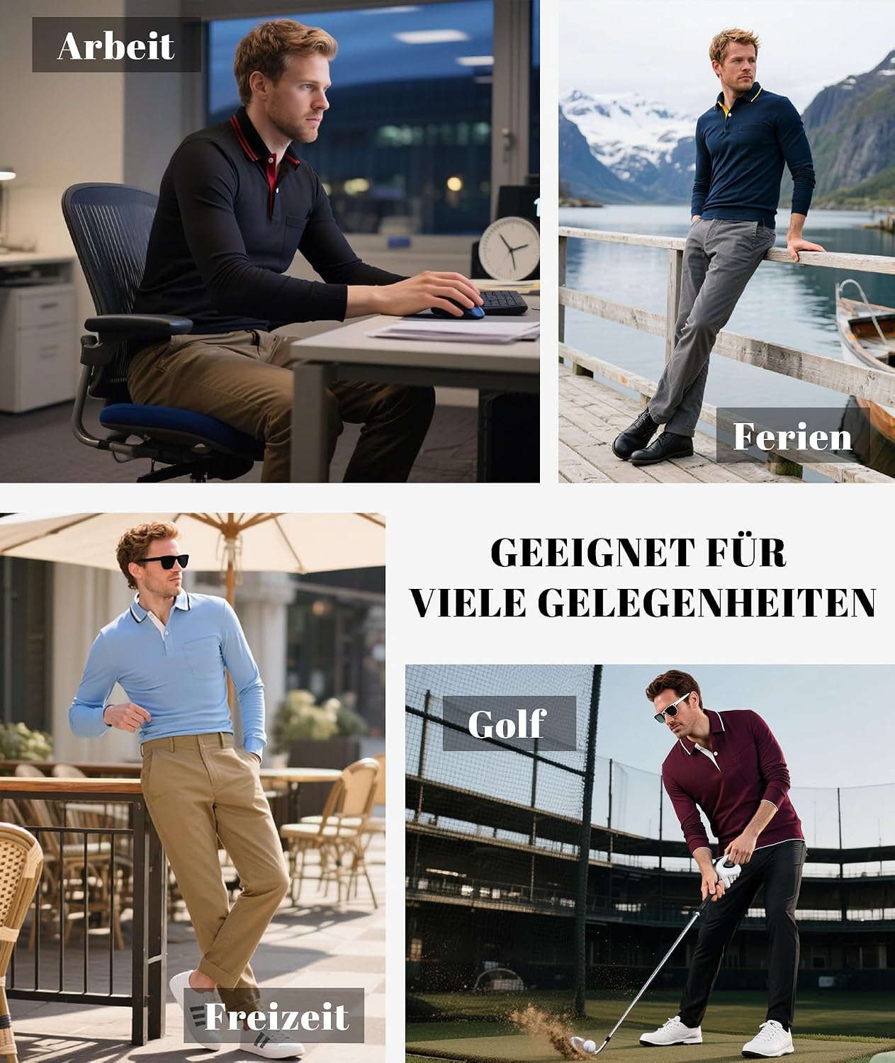 Detalle 2 de SwissWell Polo Uomo Manica Lunga Traspirante