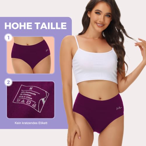 Detalle de IceReco Bragas Mujer Algodón Cintura Alta Pack 5 - Óptimas para uso diario y recuperación postparto