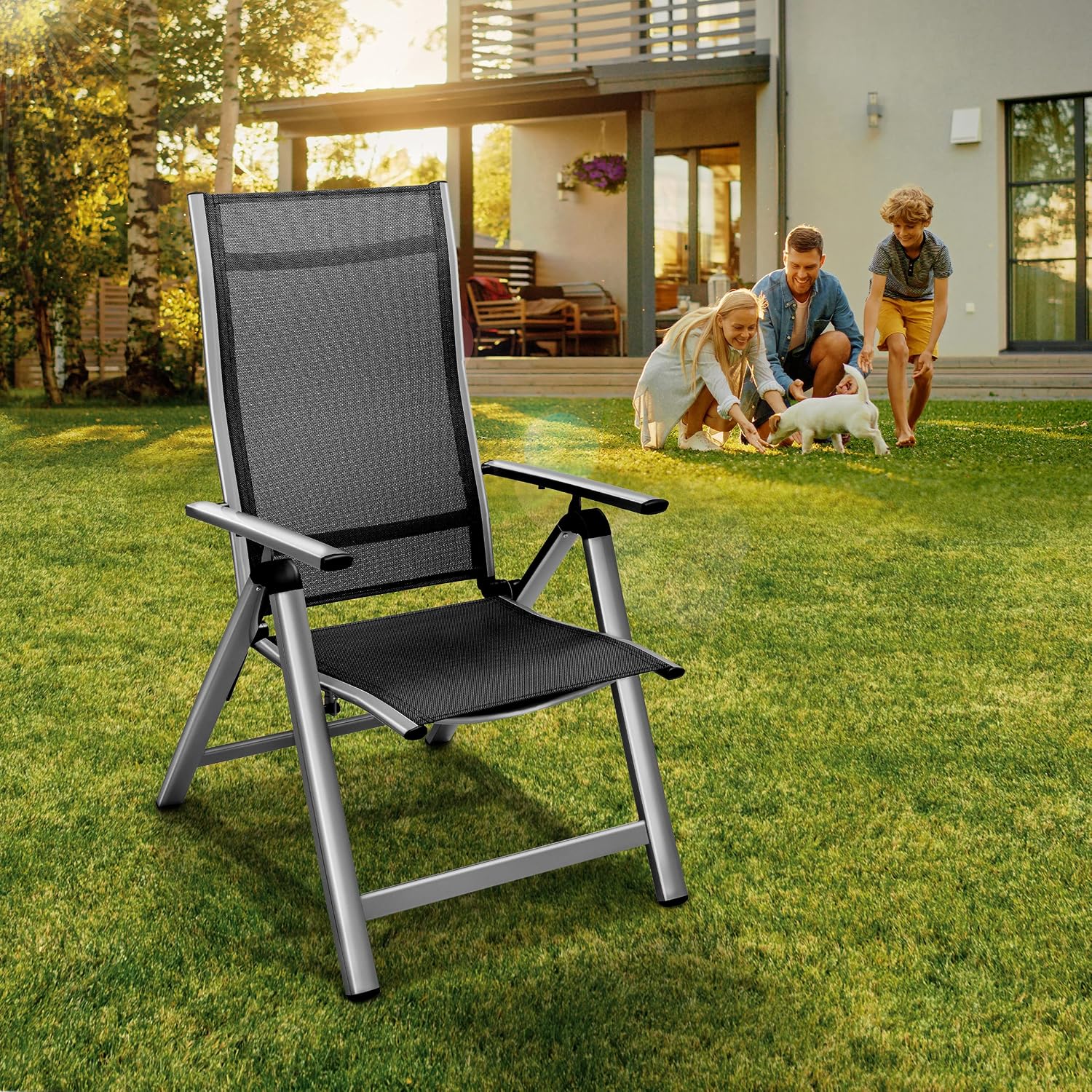 Detalle de tillvex TVGTS tuinstoelen, set van 4, inklapbaar met 8 standen