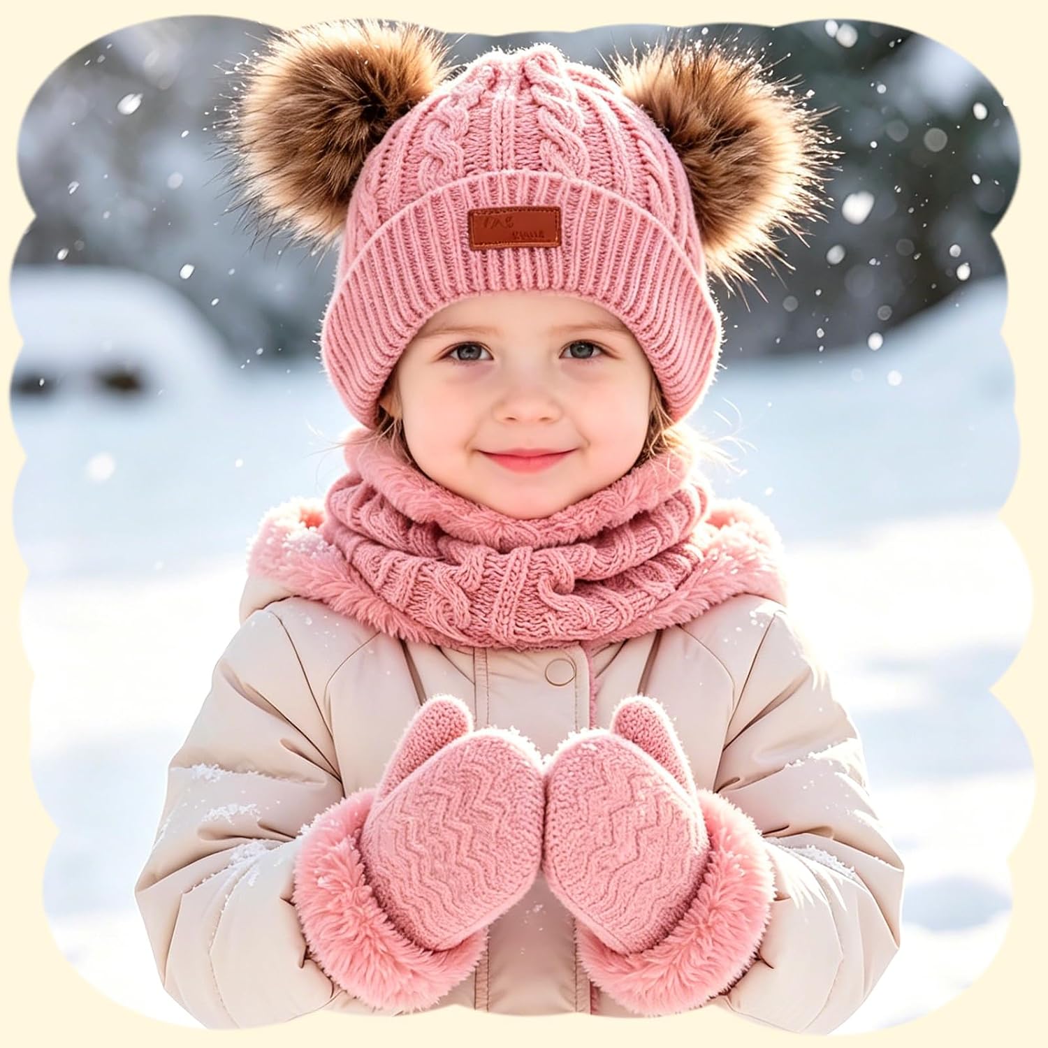 Thumbnail 1 de Duoyeree Baby Winter Hat, Scarf & Mitten Set, Fleece-Lined, 0-3T