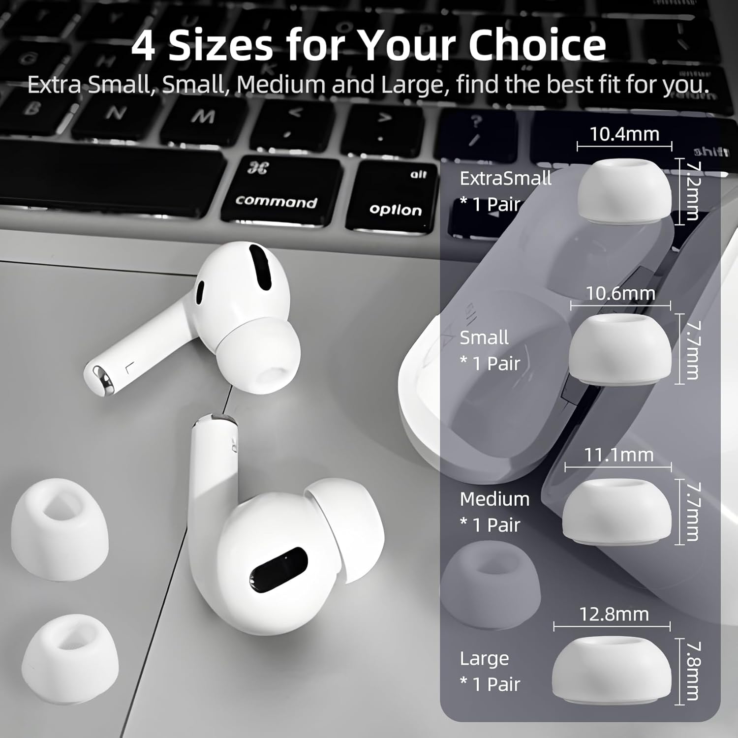 Thumbnail 1 de AirPods Pro: 4 pares de almohadillas silicona XS–L