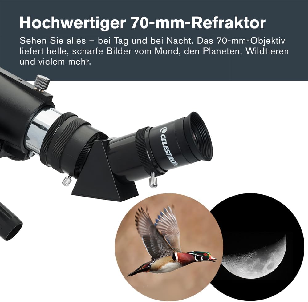 Thumbnail 5 de Celestron Travel Scope 70 (21035) Refraktor-Kit mit Rucksack – tragbares Einsteiger-Teleskop