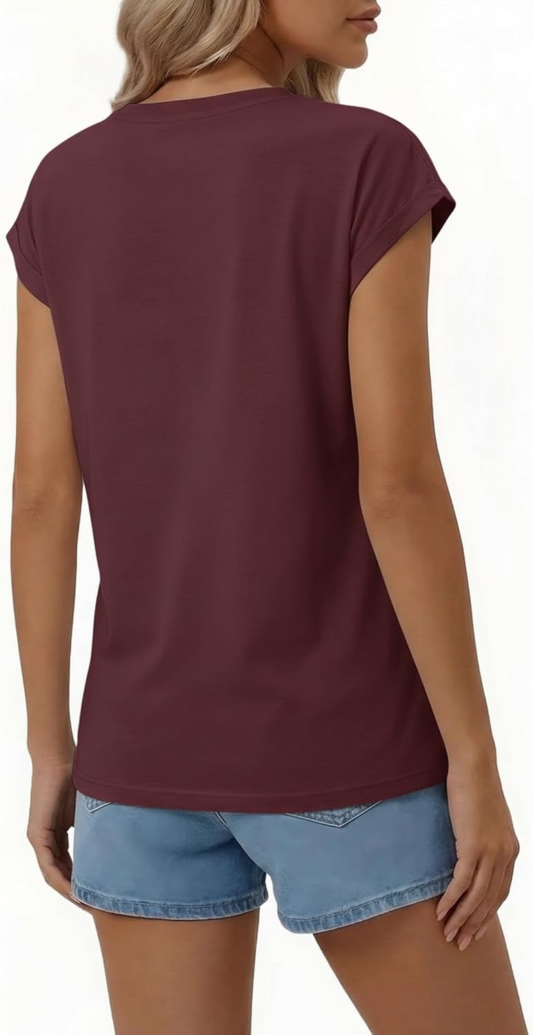 Thumbnail 4 de T-shirt d’été Suncife pour femme à col en V, manches courtes et coupe ample