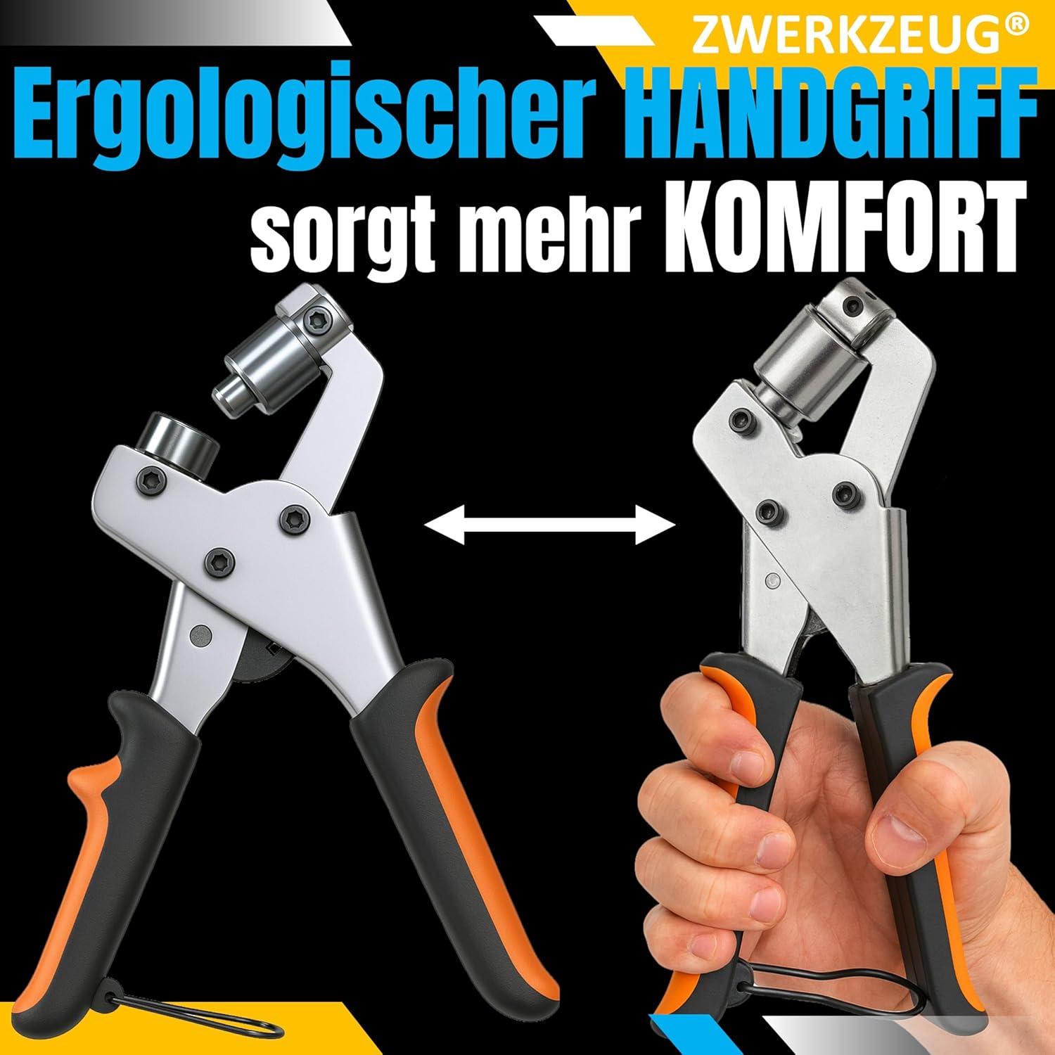 Thumbnail 1 de ZWERKZEUG® Profi Ösenzange Set mit 200 Ösen inkl. Ösenpresse und Ösenstanze (Ø 10 mm)