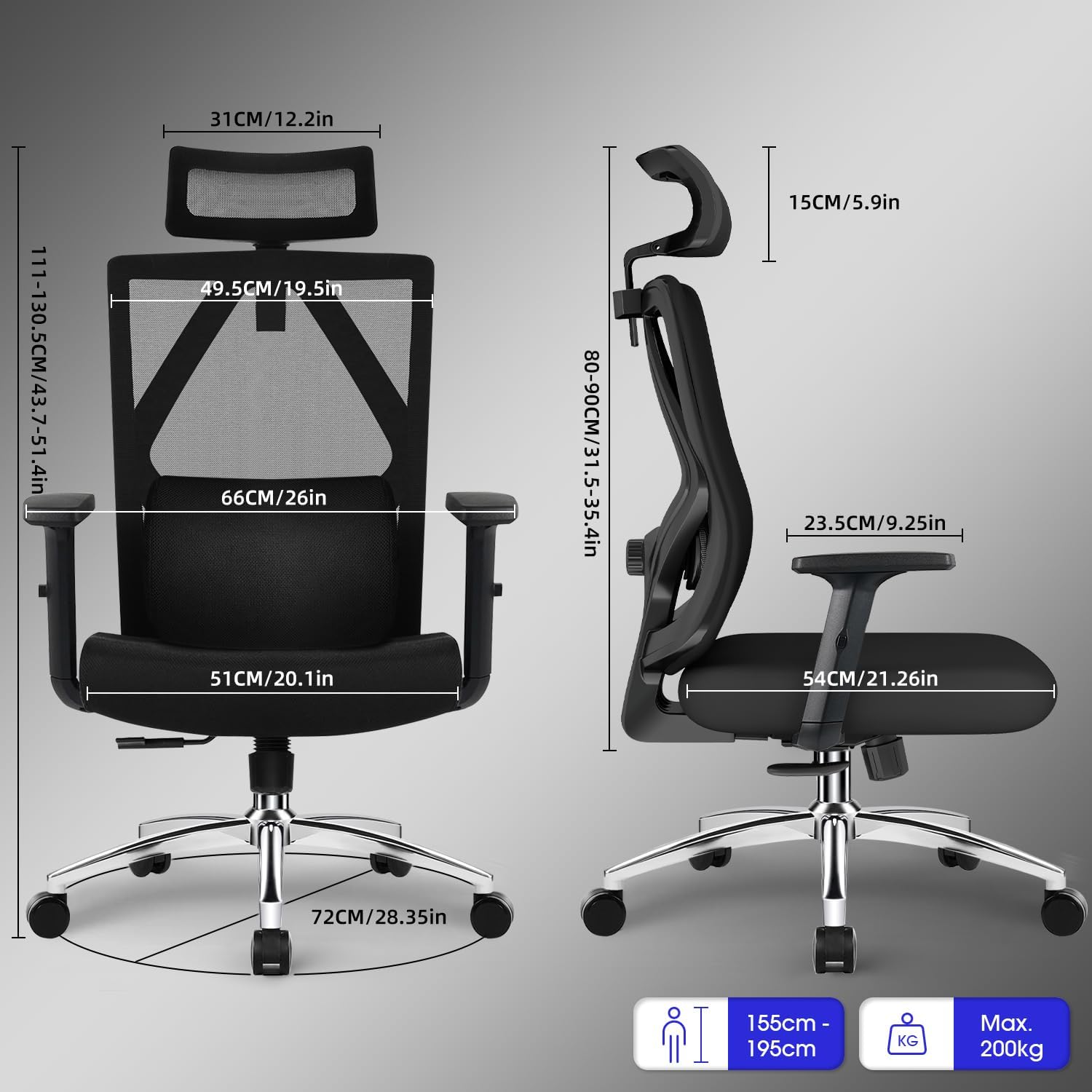 Thumbnail 2 de Daccormax Chaise bureau ergonomique 200 kg