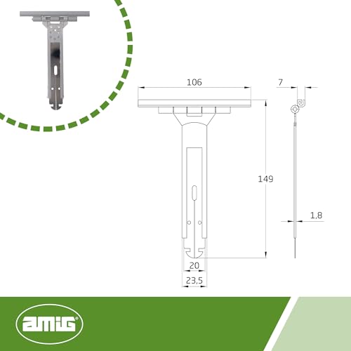 Detalle 2 de Amig Sangle pour volet roulant, acier inoxydable, 150 mm 📐