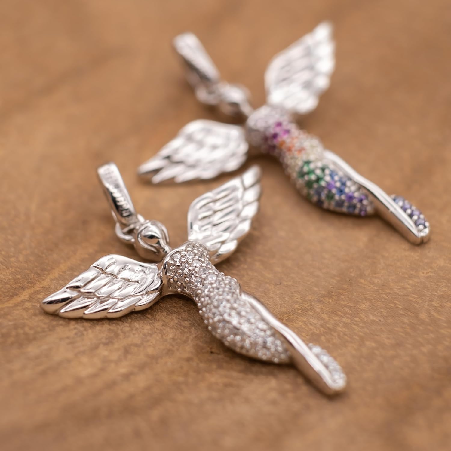 Detalle de Engelsrufer Damen Engel Anhänger 925er-Sterlingsilber mit Weißen Zirkonia