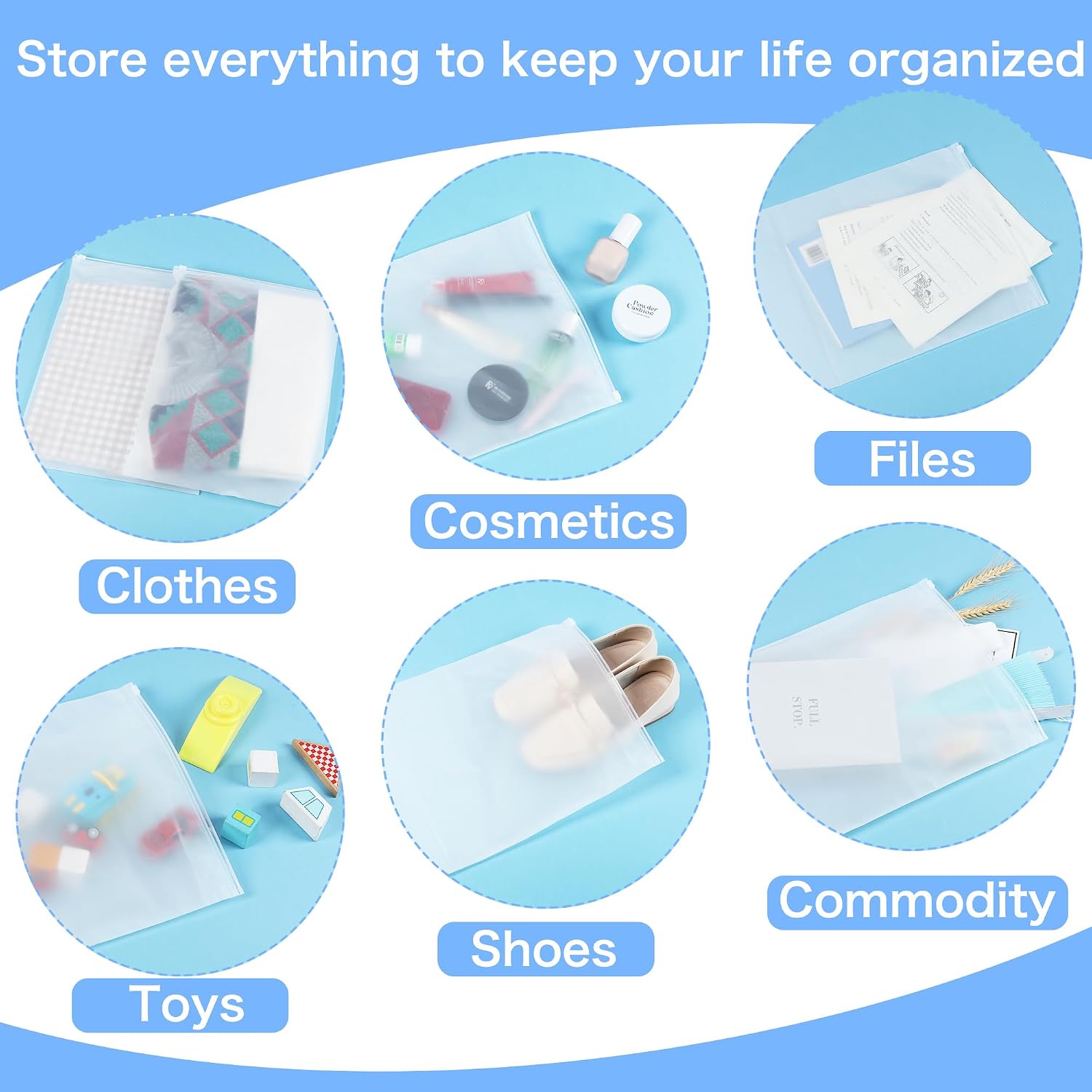 Thumbnail 5 de 30Pcs Large ZipLock Bags for Clothes, 40x30cm – Reusable Waterproof Hospital Bag Organisers