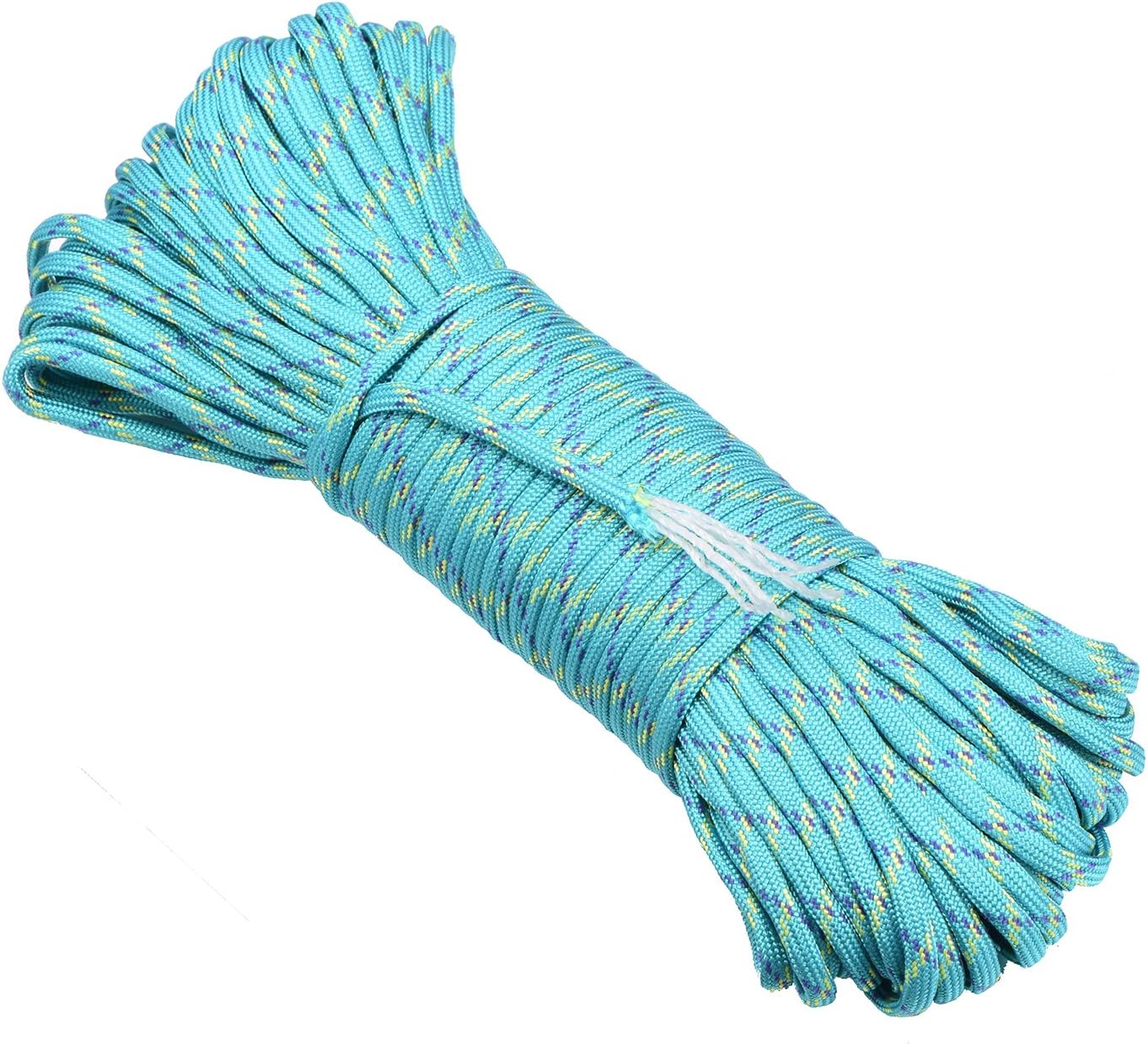 Thumbnail 1 de DonDon Corda Paracord in Nylon Lunga 30 Metri (4 mm, 7 Fili) – Turquoise-Verde-Lilla