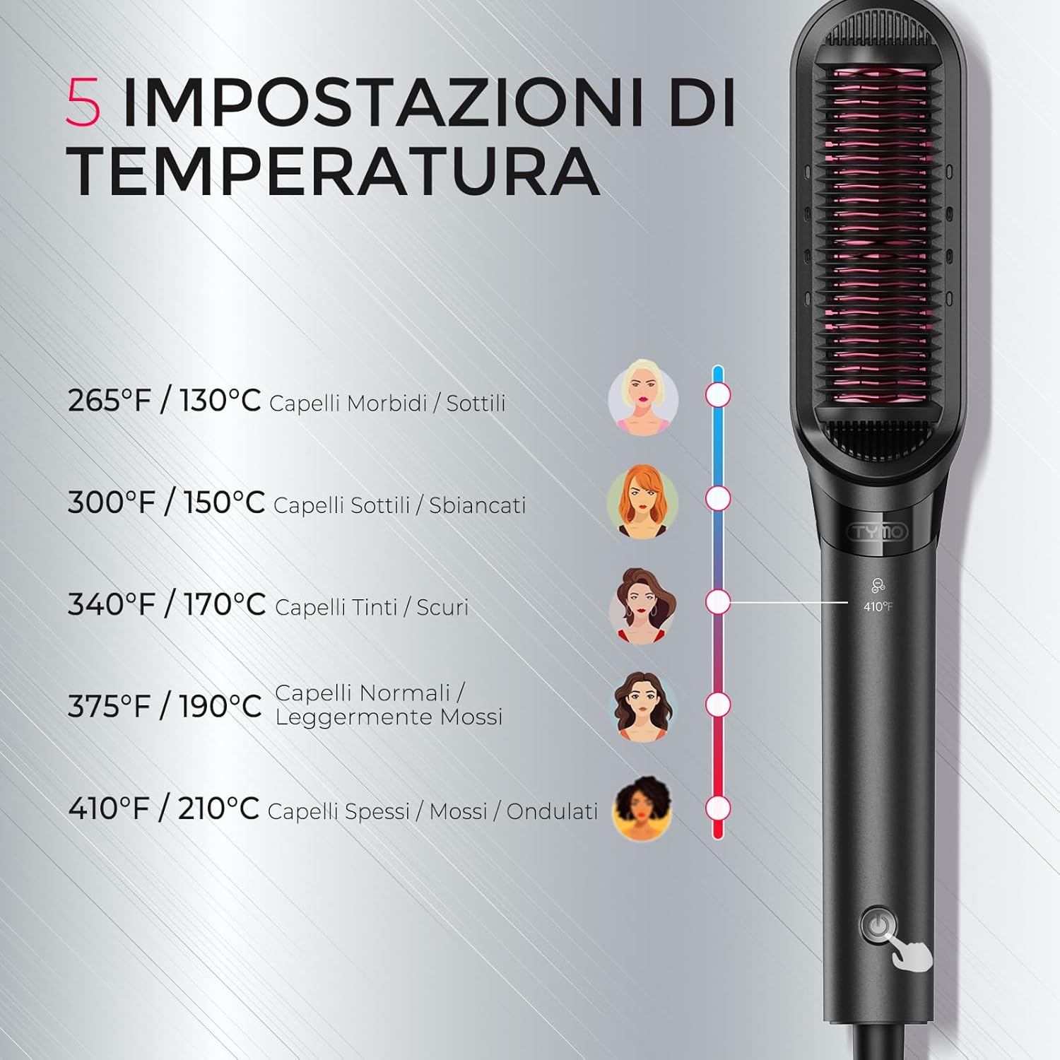Thumbnail 6 de TYMO Piastra e Spazzola Lisciante 2-in-1 200M ioni per capelli 🪮