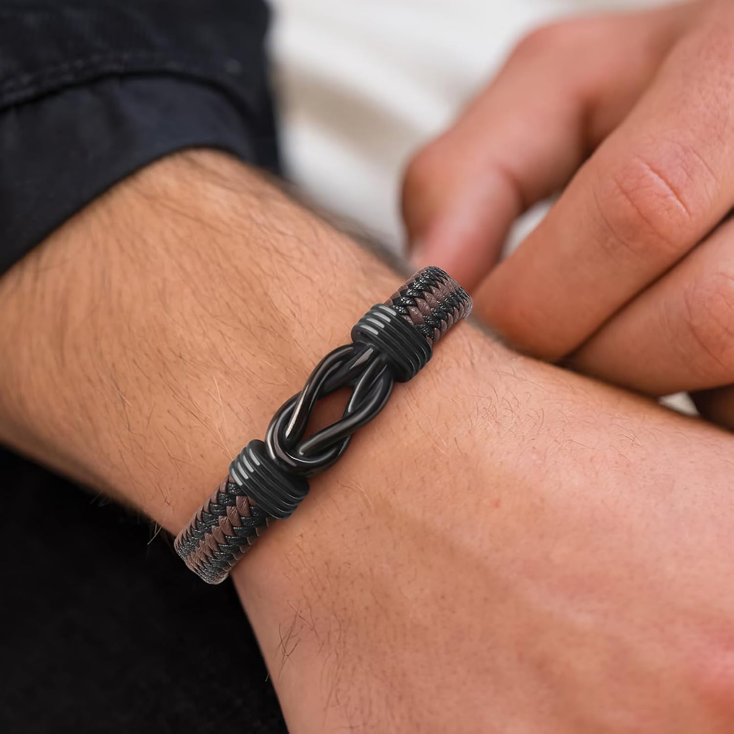 Thumbnail 5 de HAYOUWAY Lederarmband Herren 21,5 cm