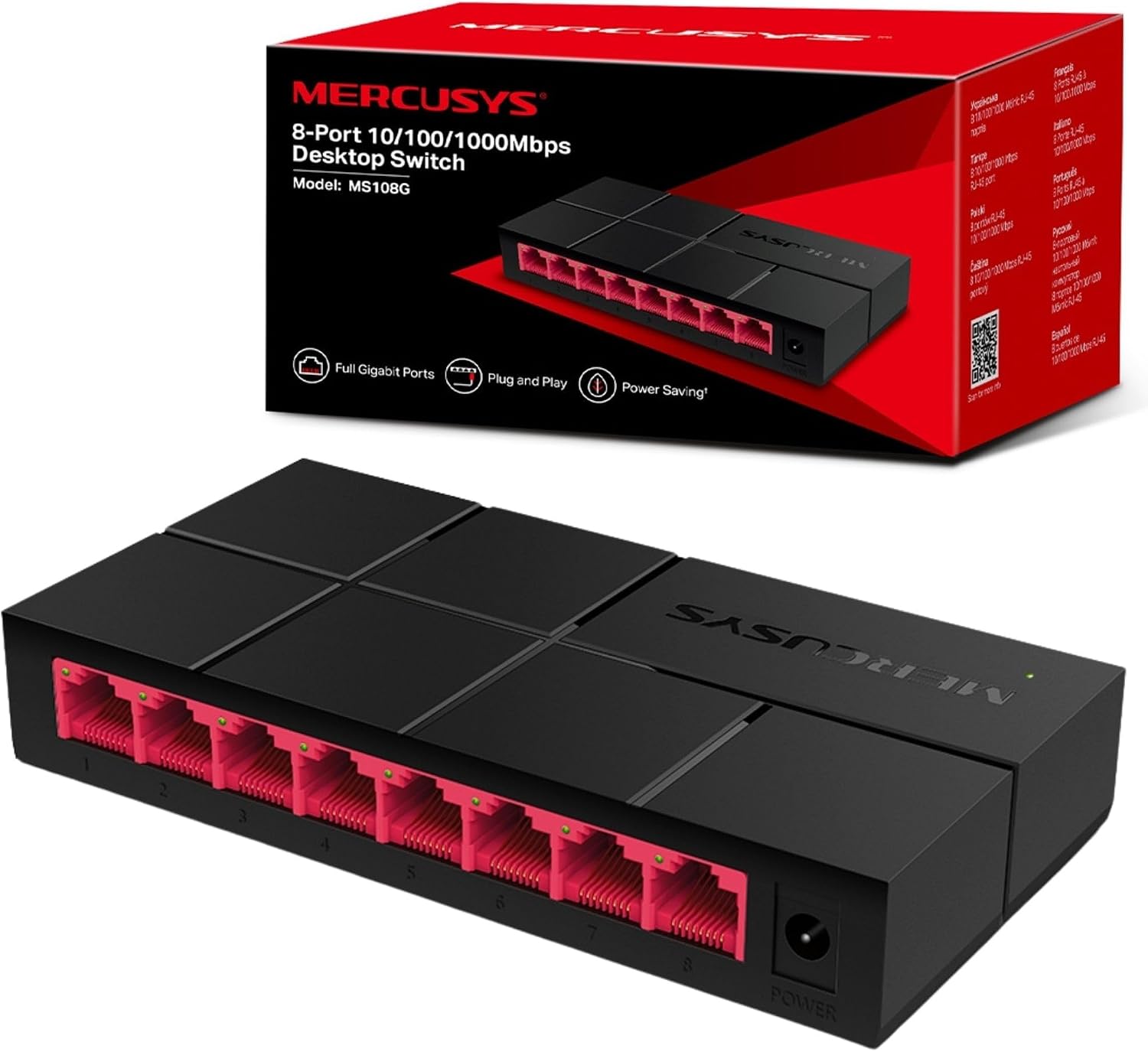 Detalle de MERCUSYS MS108G 8-Port Gigabit Switch