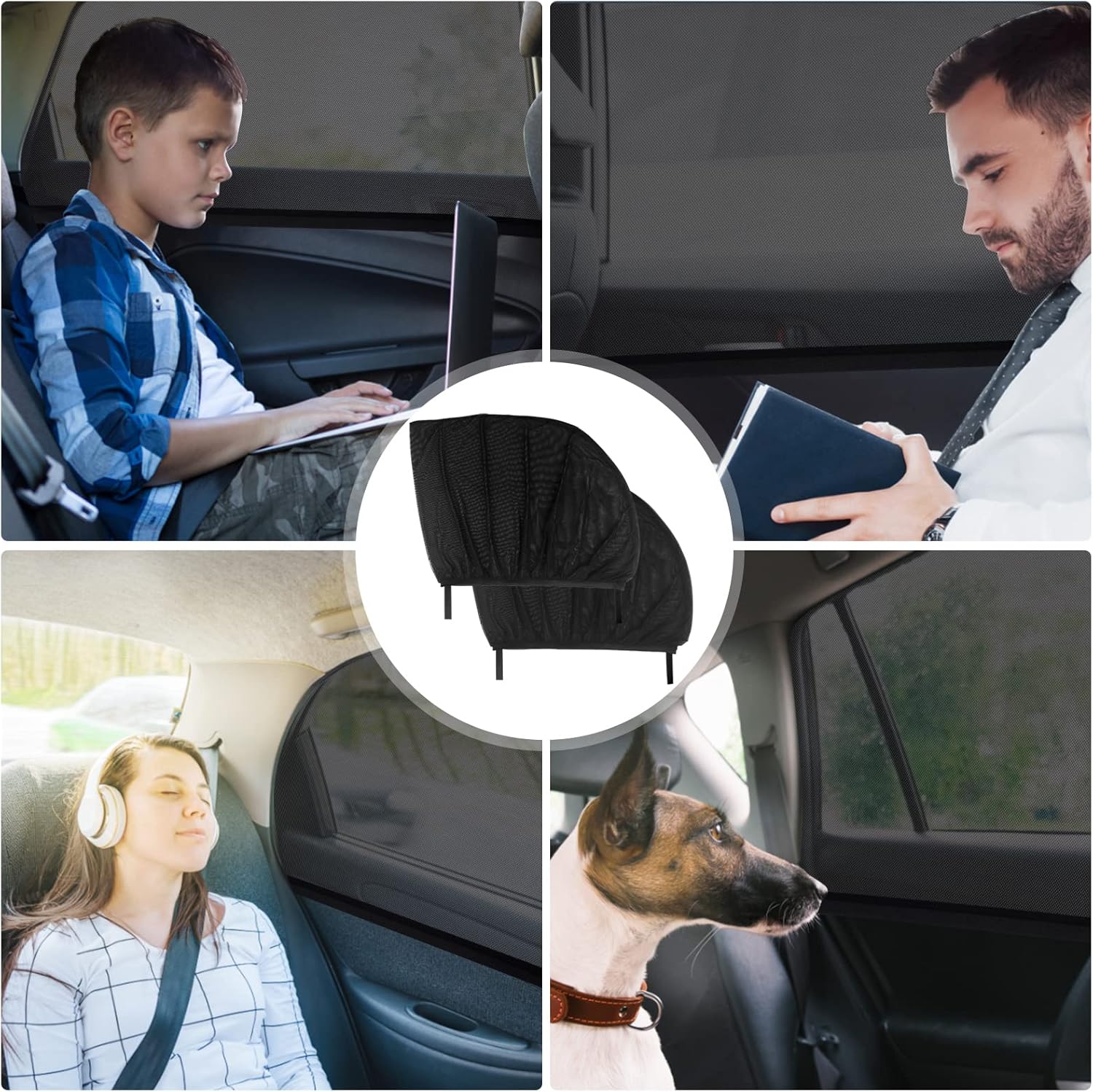 Thumbnail 6 de Lechin Sonnenschutz Auto Baby Universal Netz für UV-Schutz — 2 Stück (L) für Seitenscheibe