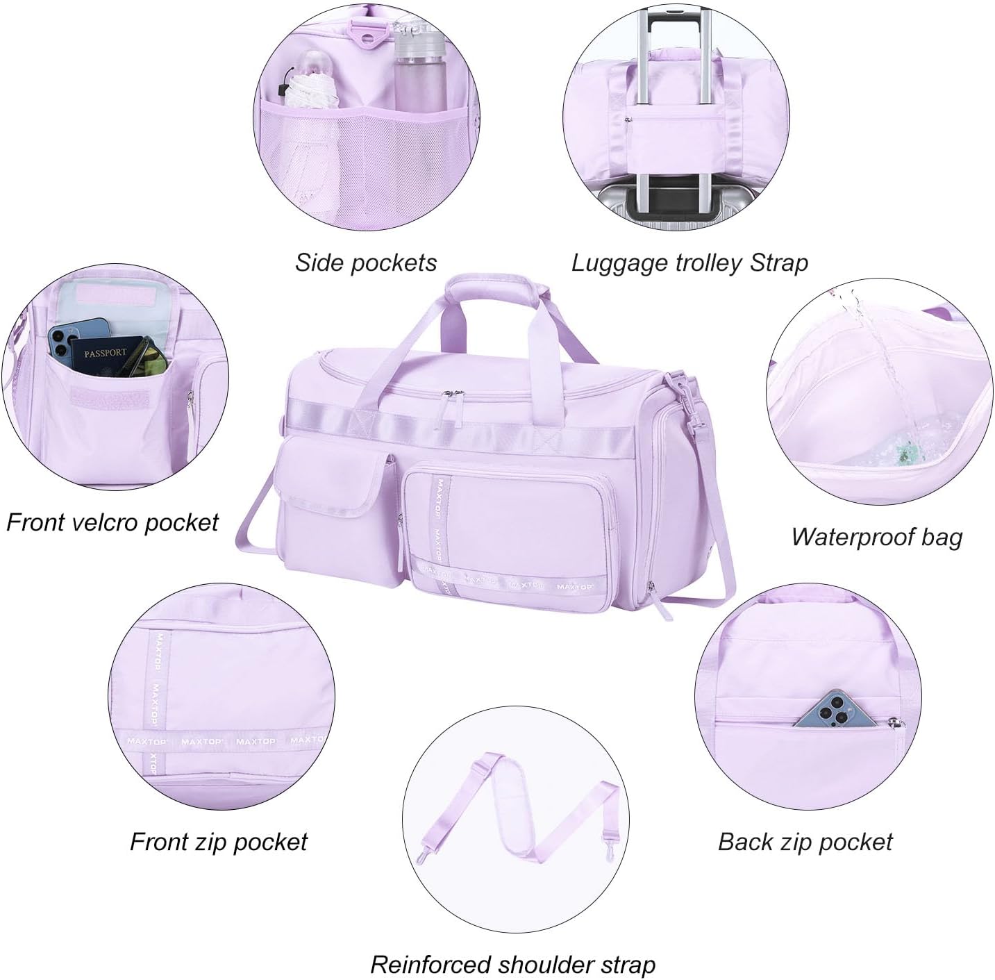 Detalle de MAXTOP Small Gym Duffel 15 × 7.5 × 9 in