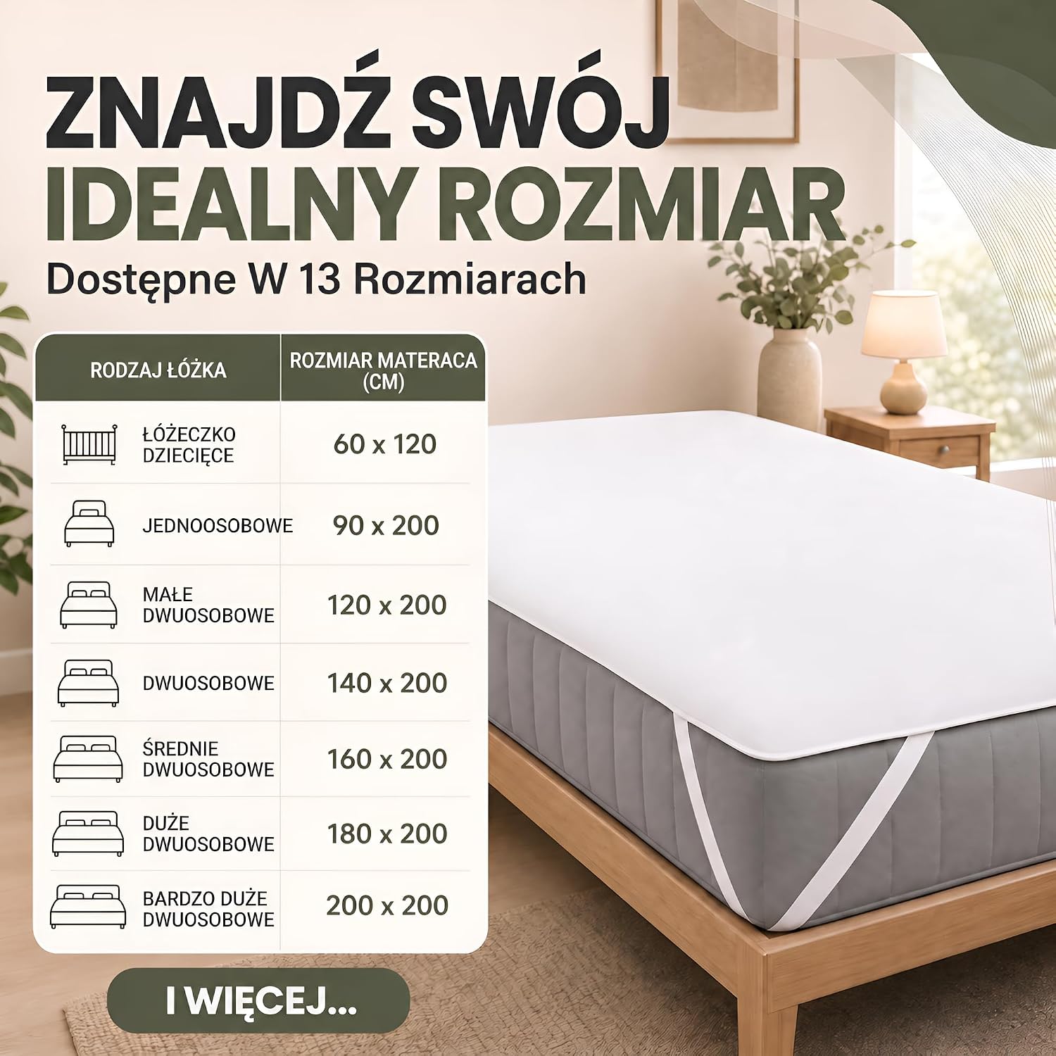 Thumbnail 6 de Feluna 21005051 wodoodporny ochraniacz na materac 60 × 120 cm z włókna bambusowego