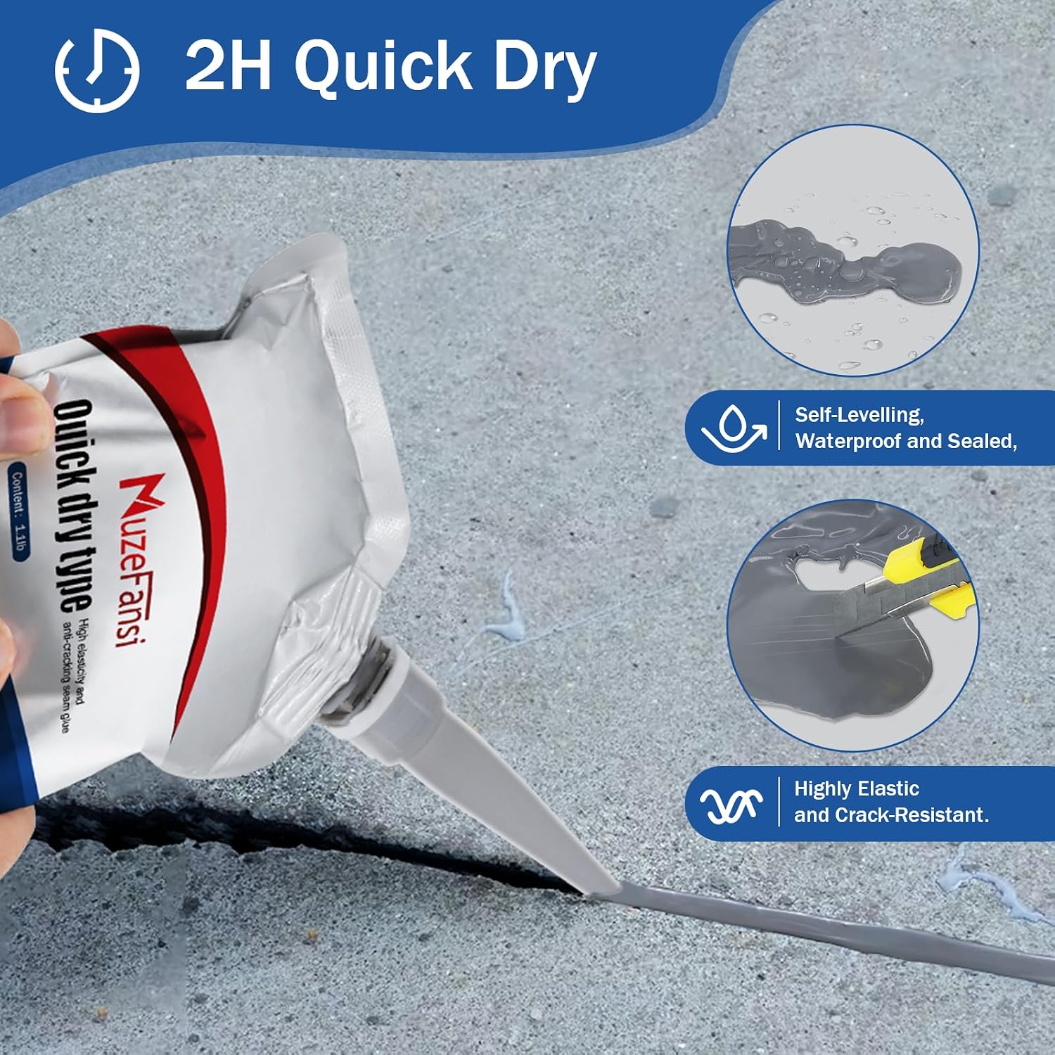 Detalle de Concrete Crack Sealant, 4 Pieces