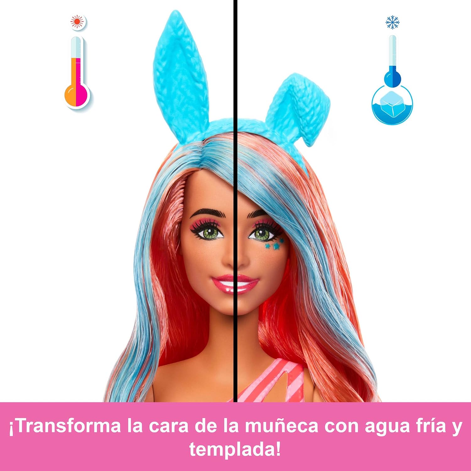 Detalle 1 de Barbie Pop Reveal Batidos Dulce Gatito 🐱 Incluye 8 Sorpresas