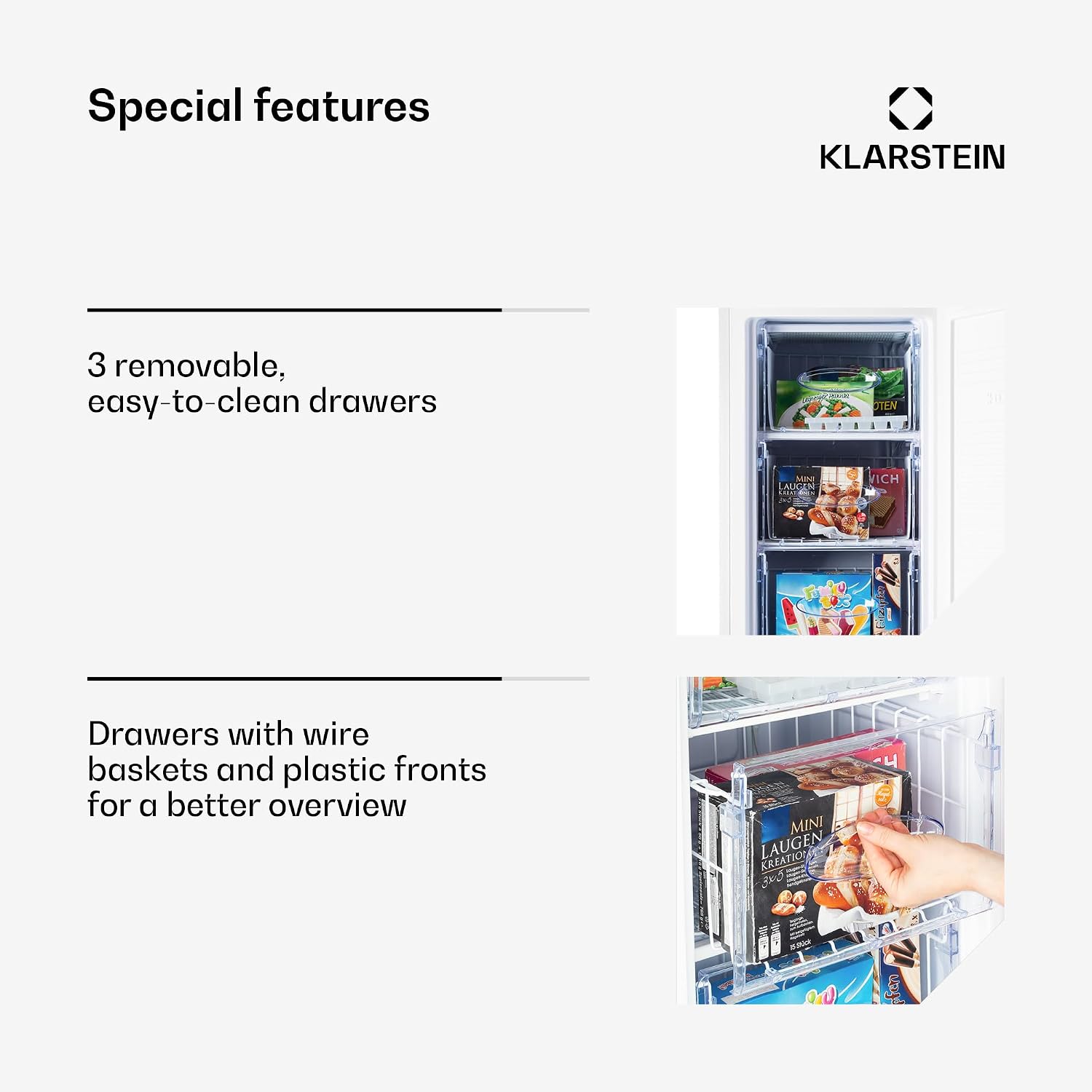 Thumbnail 4 de Klarstein Laika 60-litre Freezer, 5-Level Thermostat and Retro Cream Finish