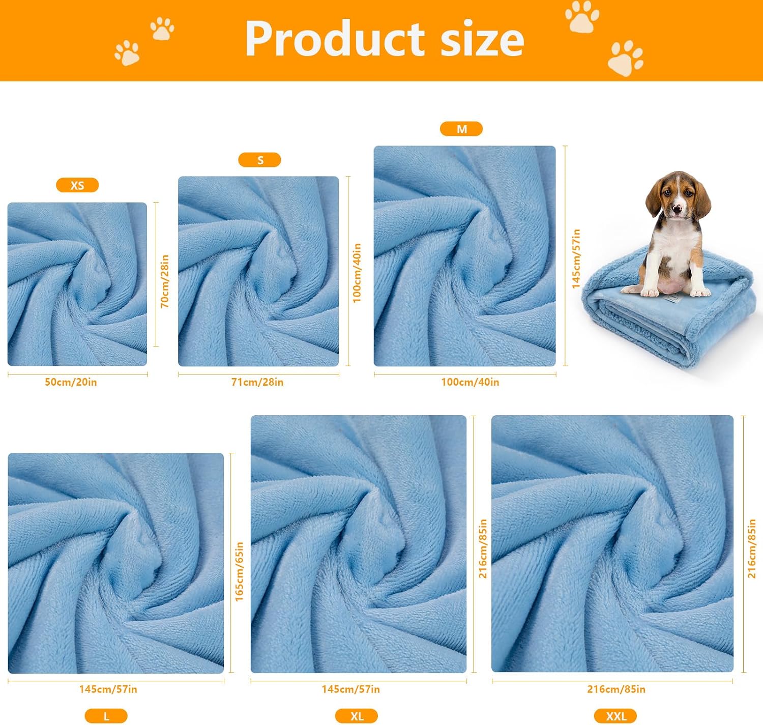 Thumbnail 3 de Maidewow Waterproof Reversible Dog Blanket with Sherpa & Flannel Fleece Lining (Leakproof) – Blue