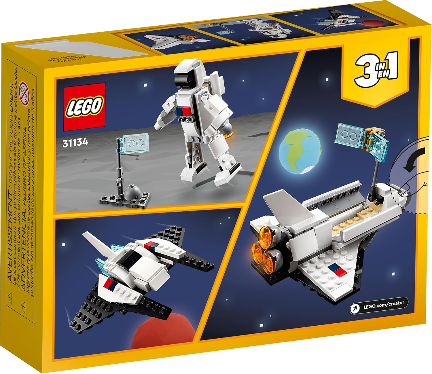 Thumbnail 6 de LEGO Creator 3 in 1 Space Shuttle 31134: 3 Builds in One Set for Ages 6+