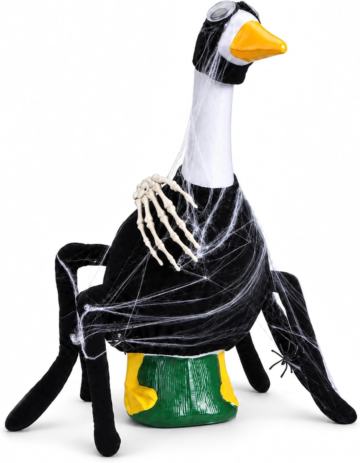 Detalle 2 de fulasiteu SpiderGoose Halloween Porch Goose Costume, 23-Inch Fit with Spider Web