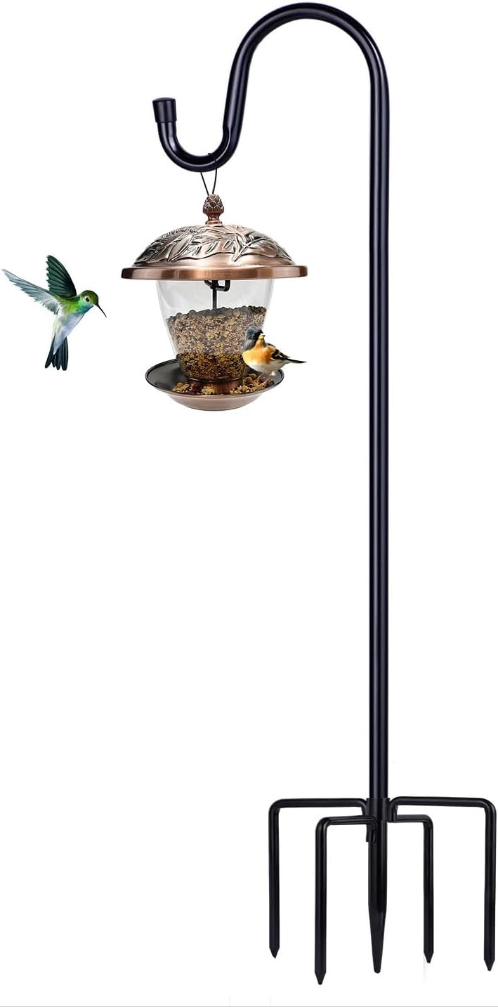 Detalle de ToyHotels 46-Inch Shepherd Hook for Outdoors, Metal Pole with 5-Prong Base