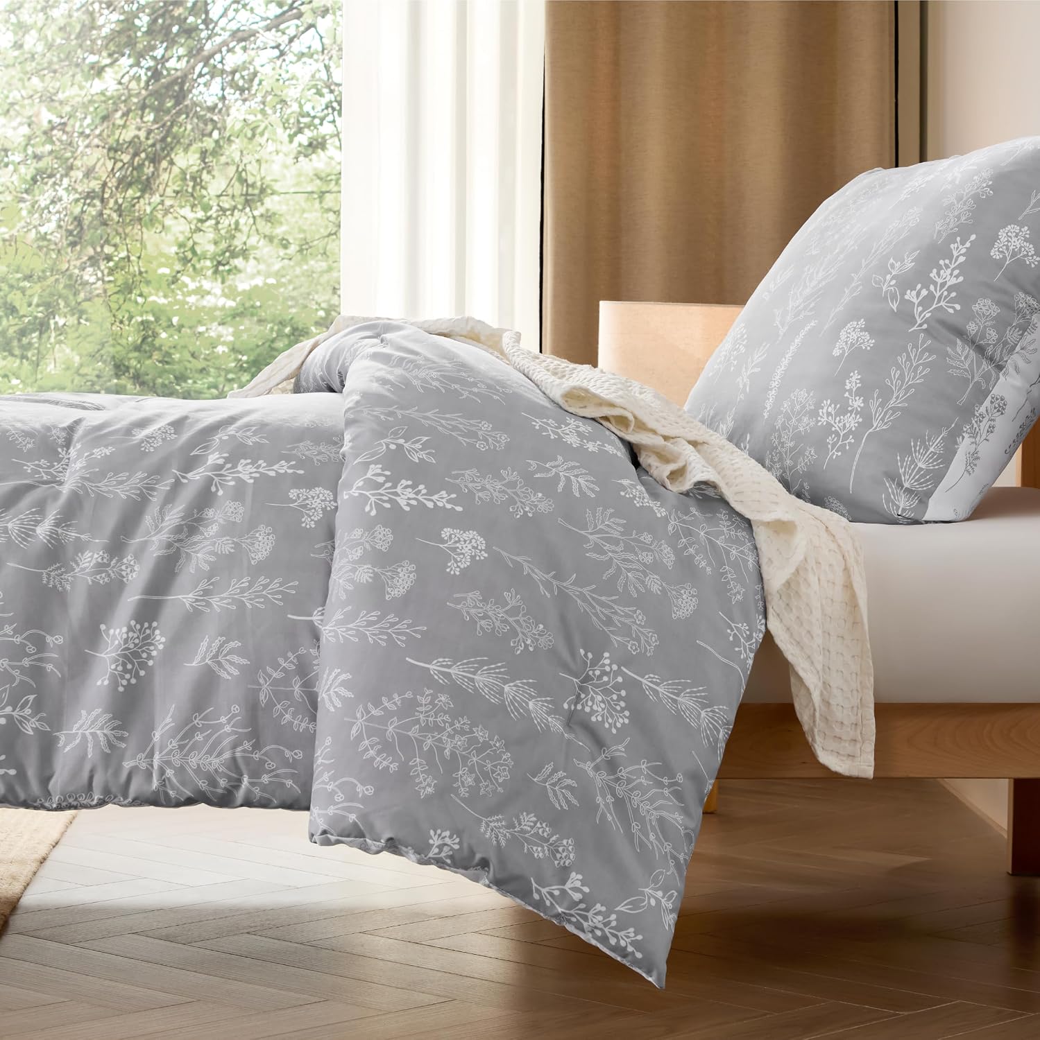Detalle 2 de Bedsure Bettdecke 135x200 + Kissenbezug 80x80 – Beidseitig nutzbares 2-teiliges Bettdecken-Set, OEKO-TEX zertifiziert, waschbar