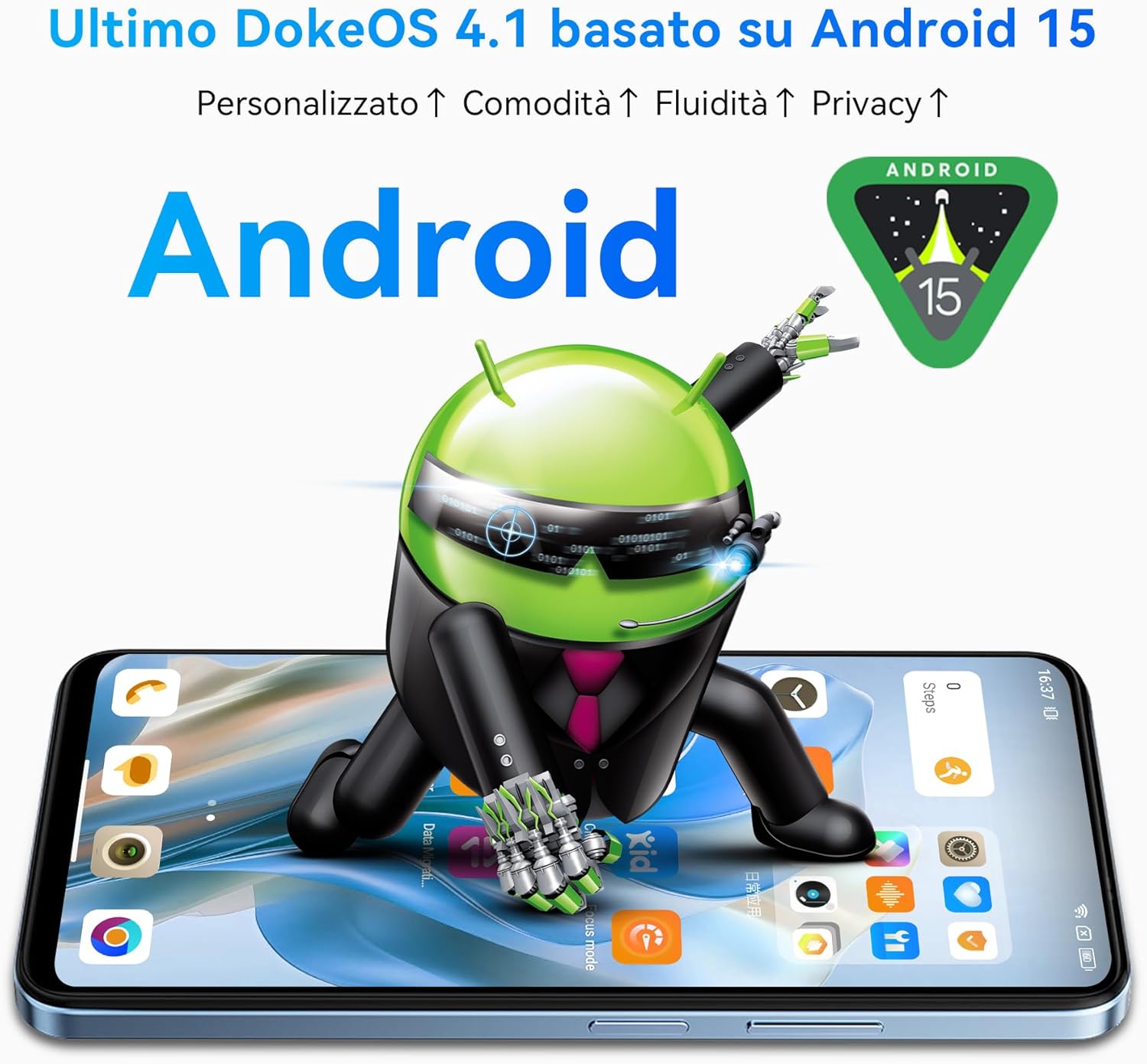 Thumbnail 3 de Blackview Color 6 Smartphone con Android 15, 24 GB RAM (8+16) + 128 GB ROM espandibile fino a 2 TB