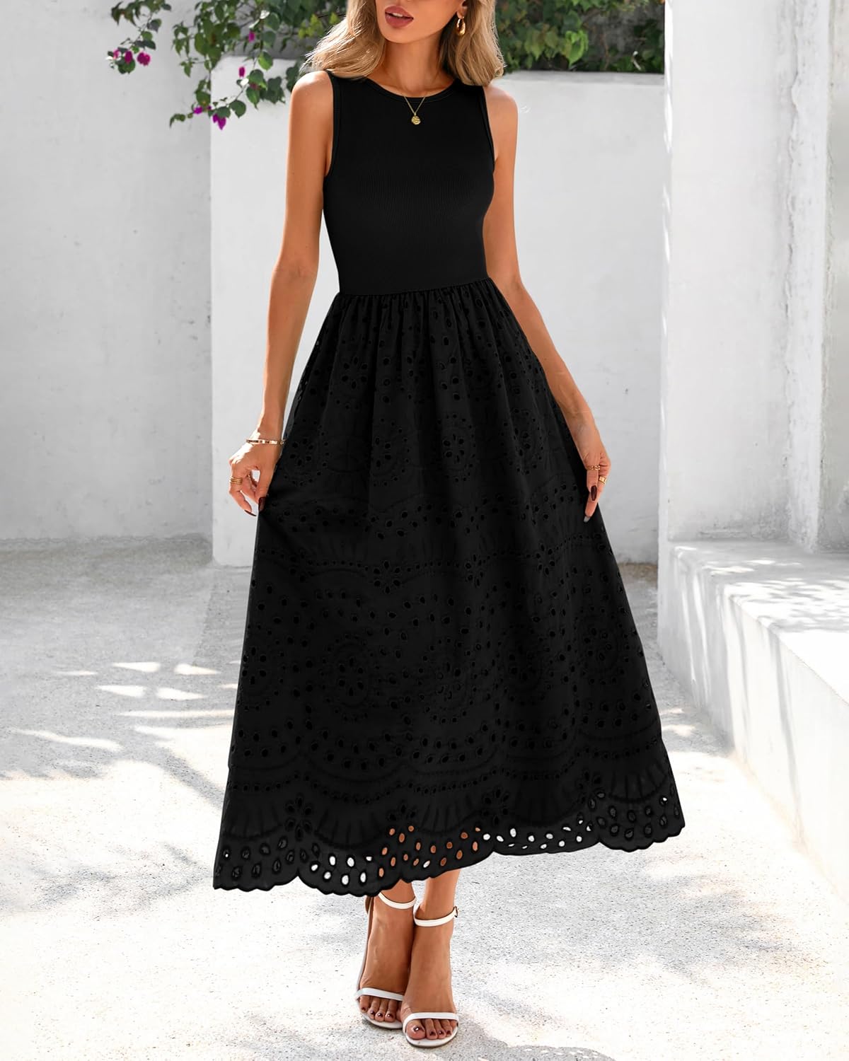Thumbnail 6 de dowerme 2026 Boho Lace Eyelet Maxi Dress with Pockets