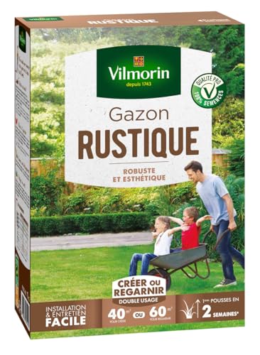 Detalle de Gazon Rustique VILMORIN - Robuste et esthétique, 1 kg, Vert