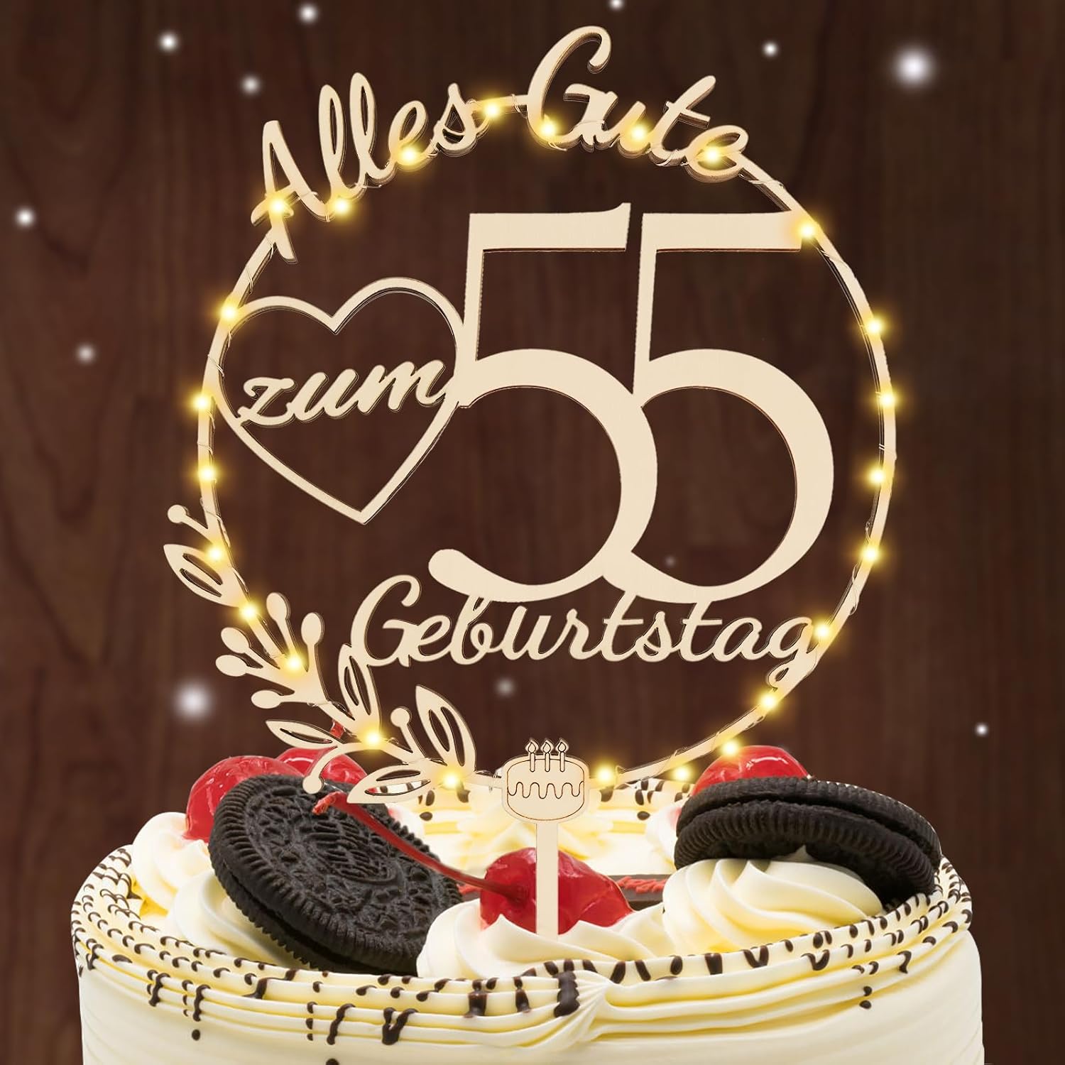 Thumbnail 6 de I LOVE MOM Cake Topper 60. Geburtstag Holz 🎂