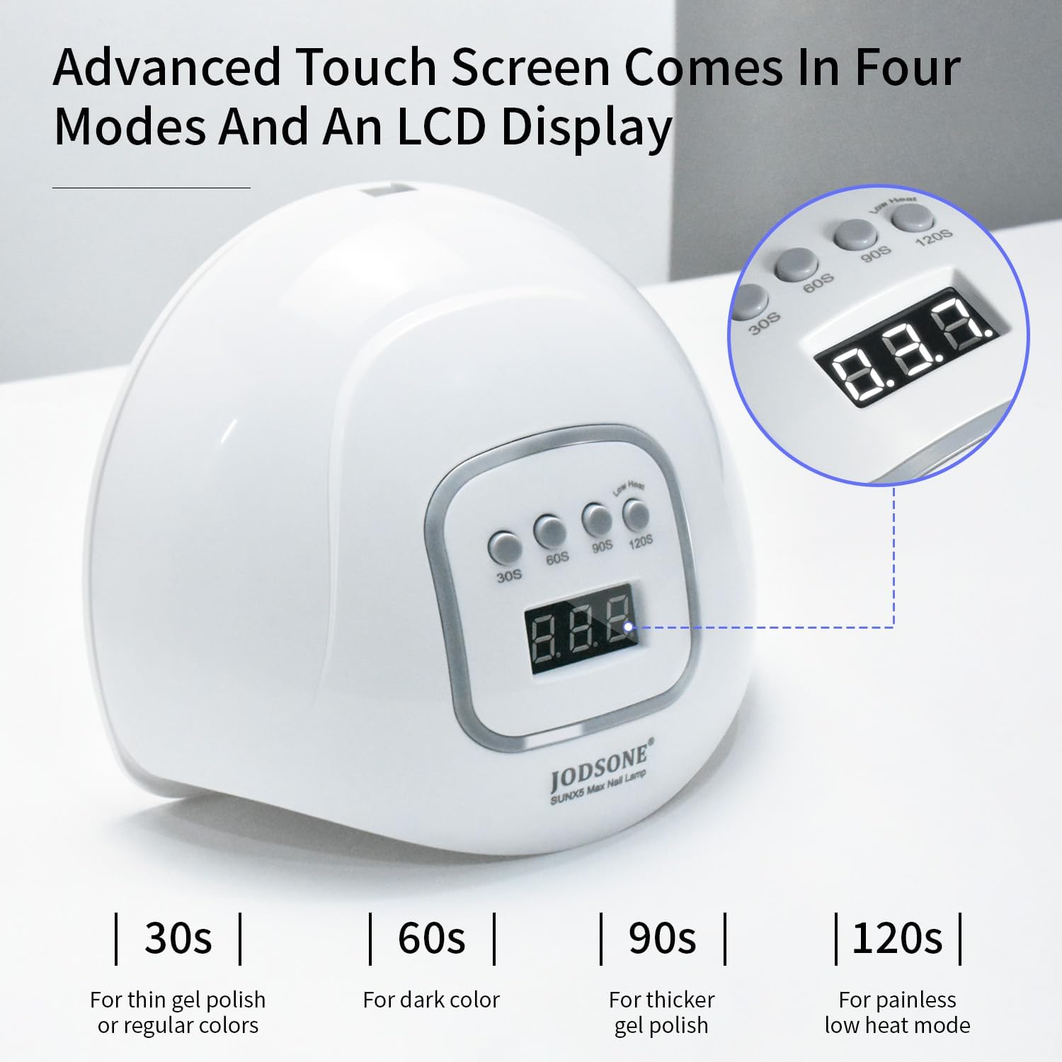 Detalle de JODSONE UV LED Nail Lamp U V Gel Dryer with Auto Sensor and 4 Timers