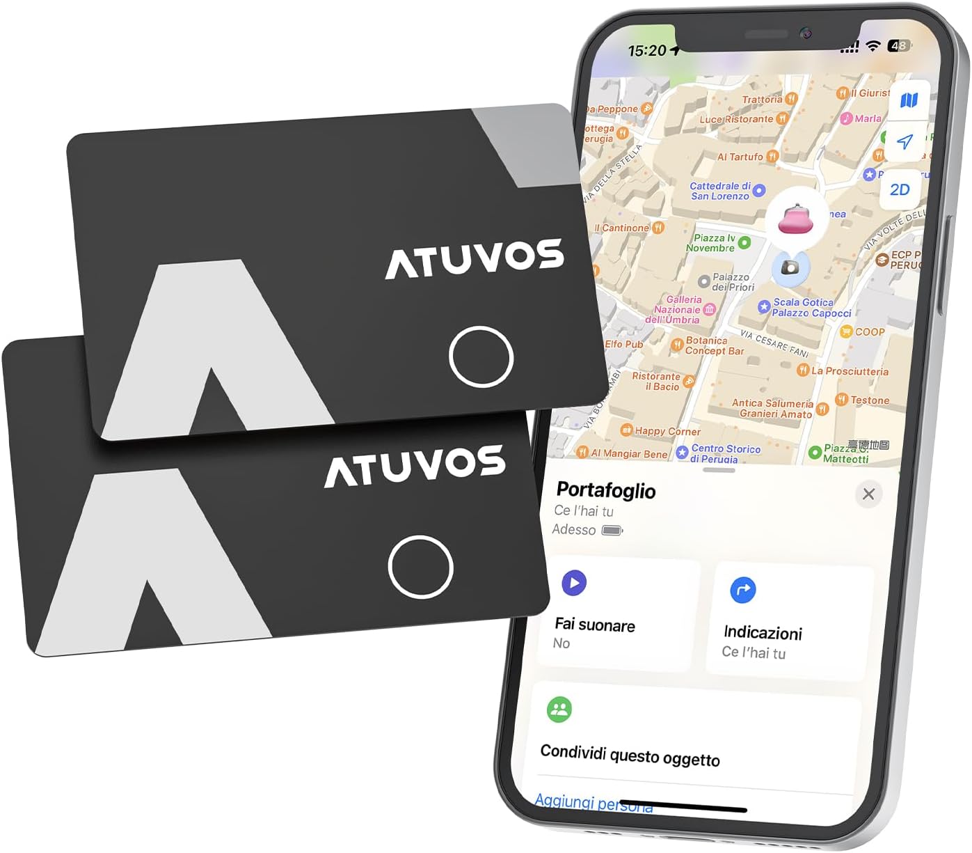 Detalle de ATUVOS Air Tag Card Wallet Tracker Thin (2 pezzi) da 1,6 mm compatibile con Apple Dov’è
