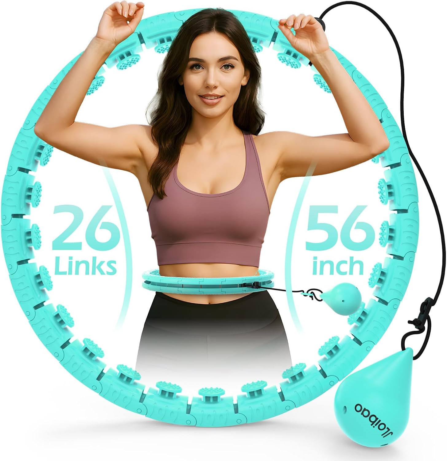 Detalle de JLoibao Infinity Fitness Hoop, Weighted ABS Exercise Hoop with 26 Detachable Links