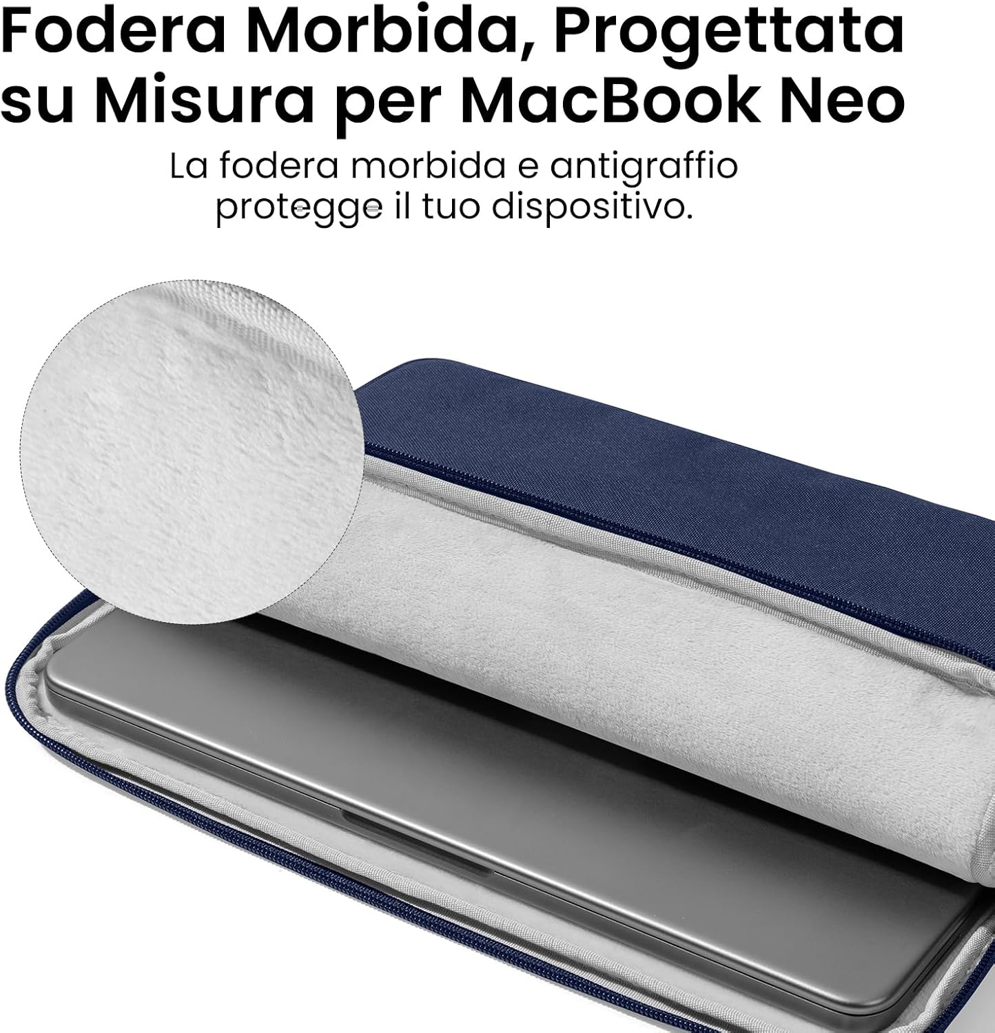 Detalle de tomtoc Custodia Ultra Sottile per MacBook Neo 13" A3404 (2026) con A18 Pro e compatibilità Surface 12–13