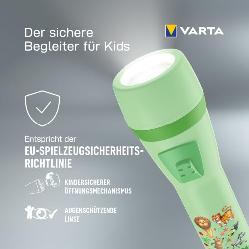 Detalle de VARTA Kindertaschenlampe Kids Flashlight Dschungel Design mit Augenschutzglas