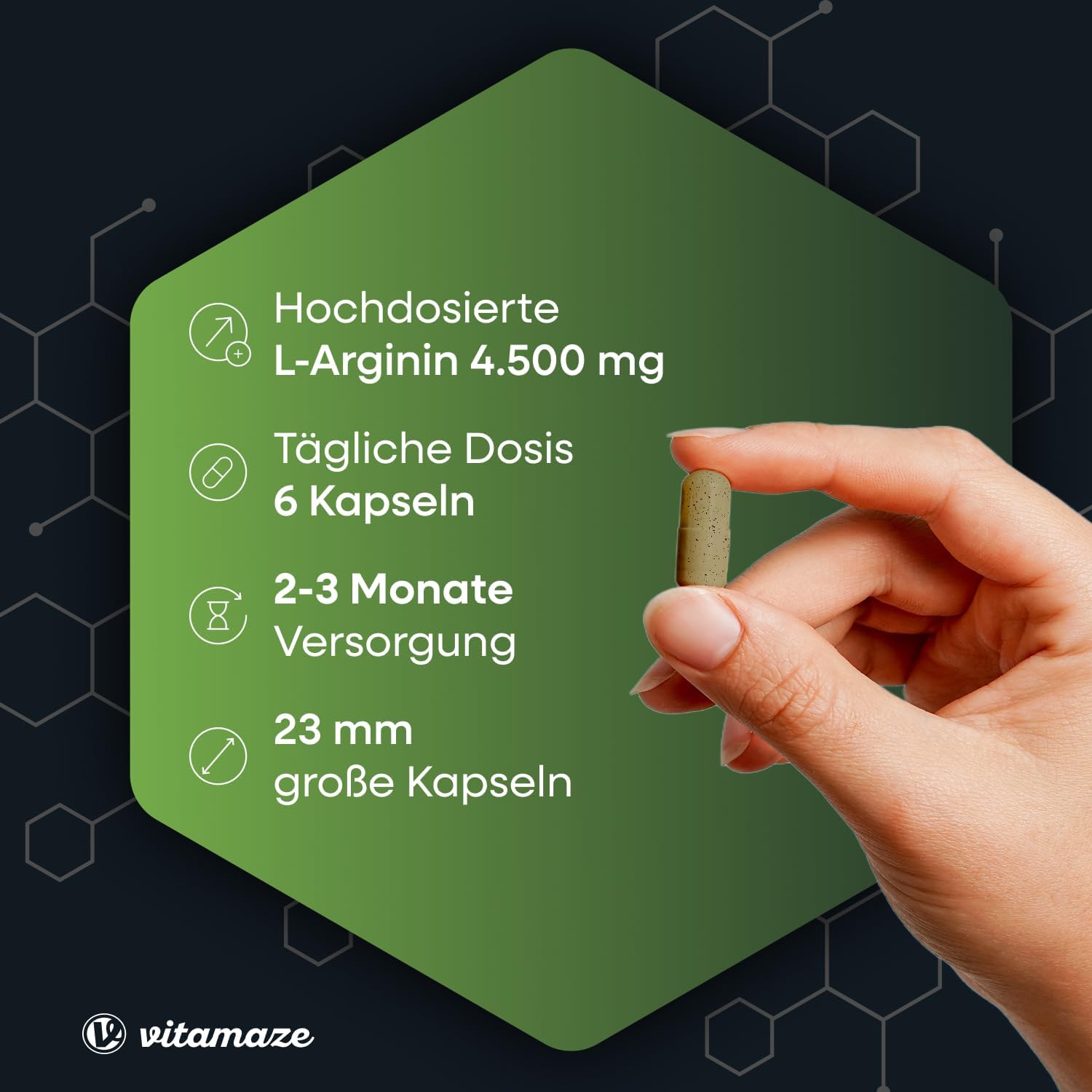 Detalle 2 de L-Arginin 750 mg Kapseln 💊