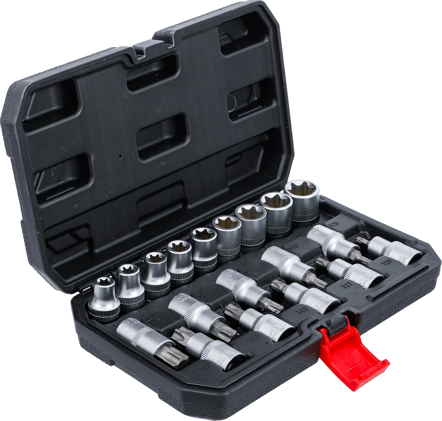 Detalle 2 de BGS DIY 95100 set bussole femmina con inserti Torx attacco quadro 12,5 mm (1/2”), 19 pezzi